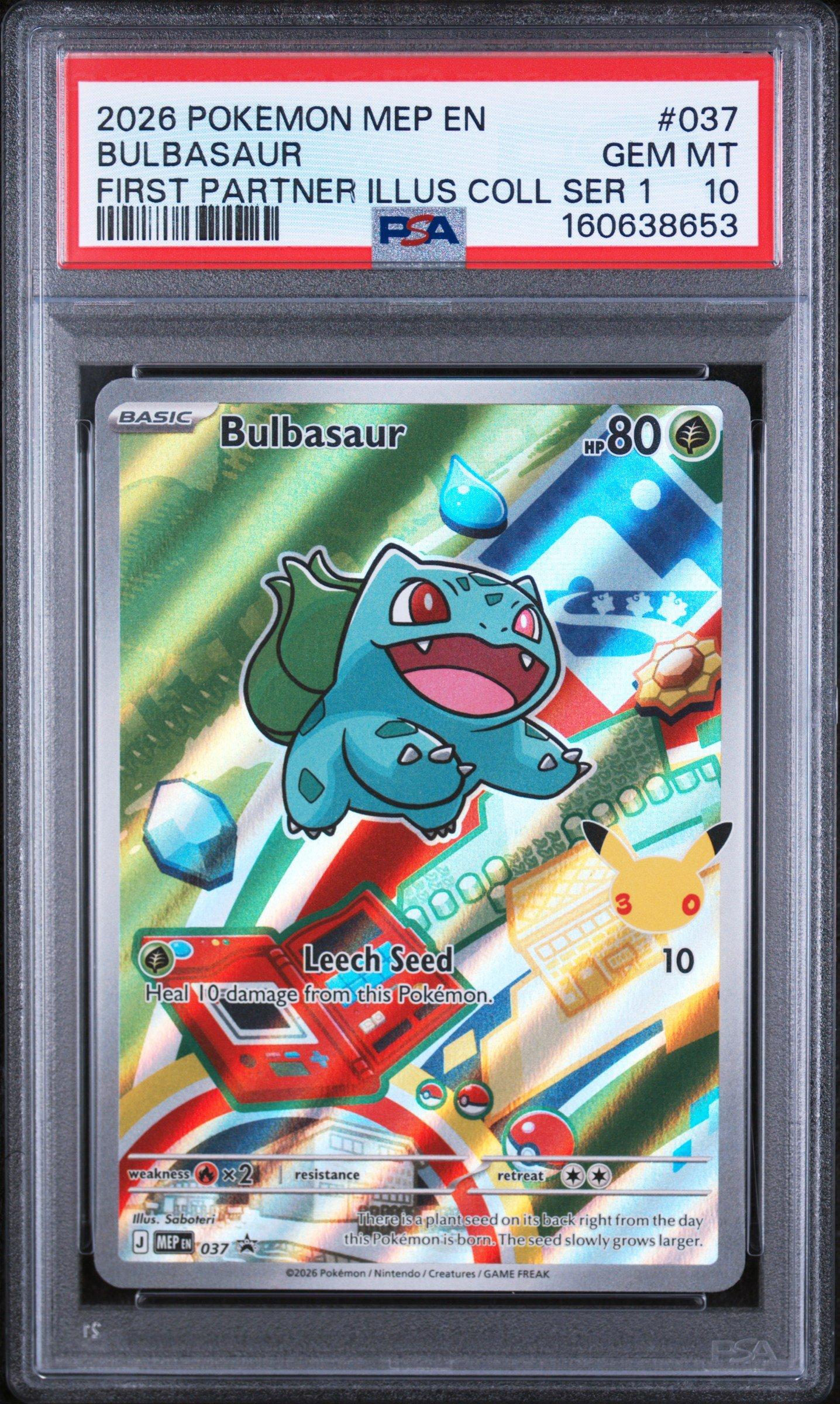 2026 Pokemon Mep En-me Black Star Promo 037 Bulbasaur First