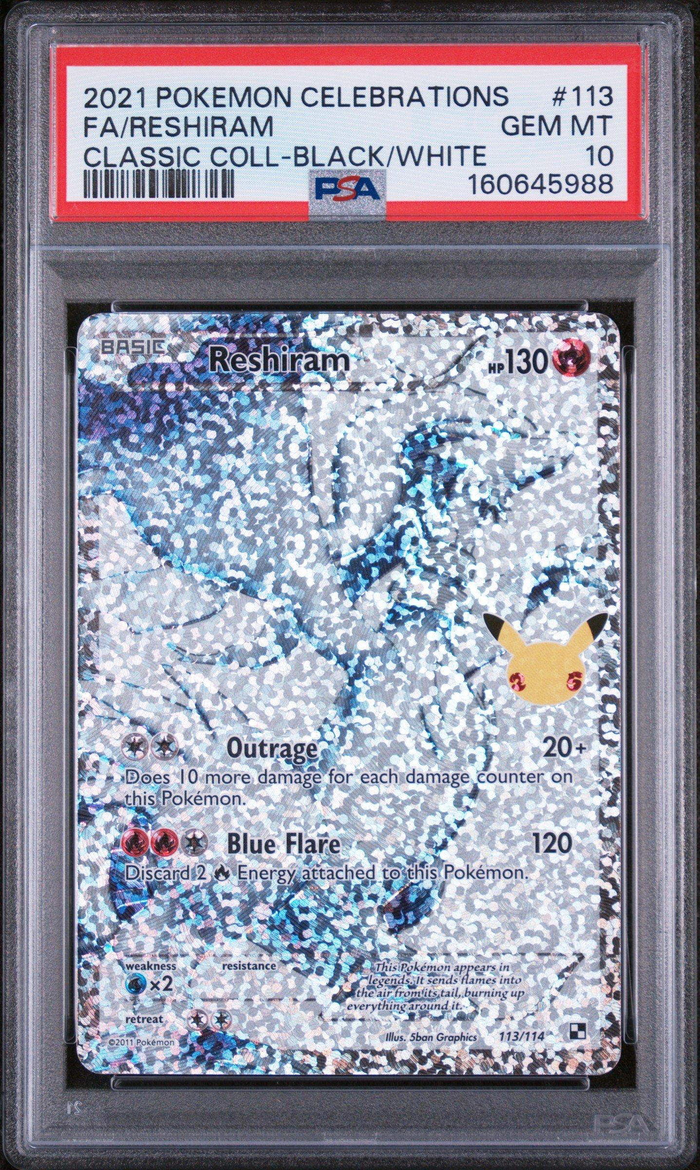 2021 Pokemon Celebrations Classic Collection 113 Full Art/reshiram