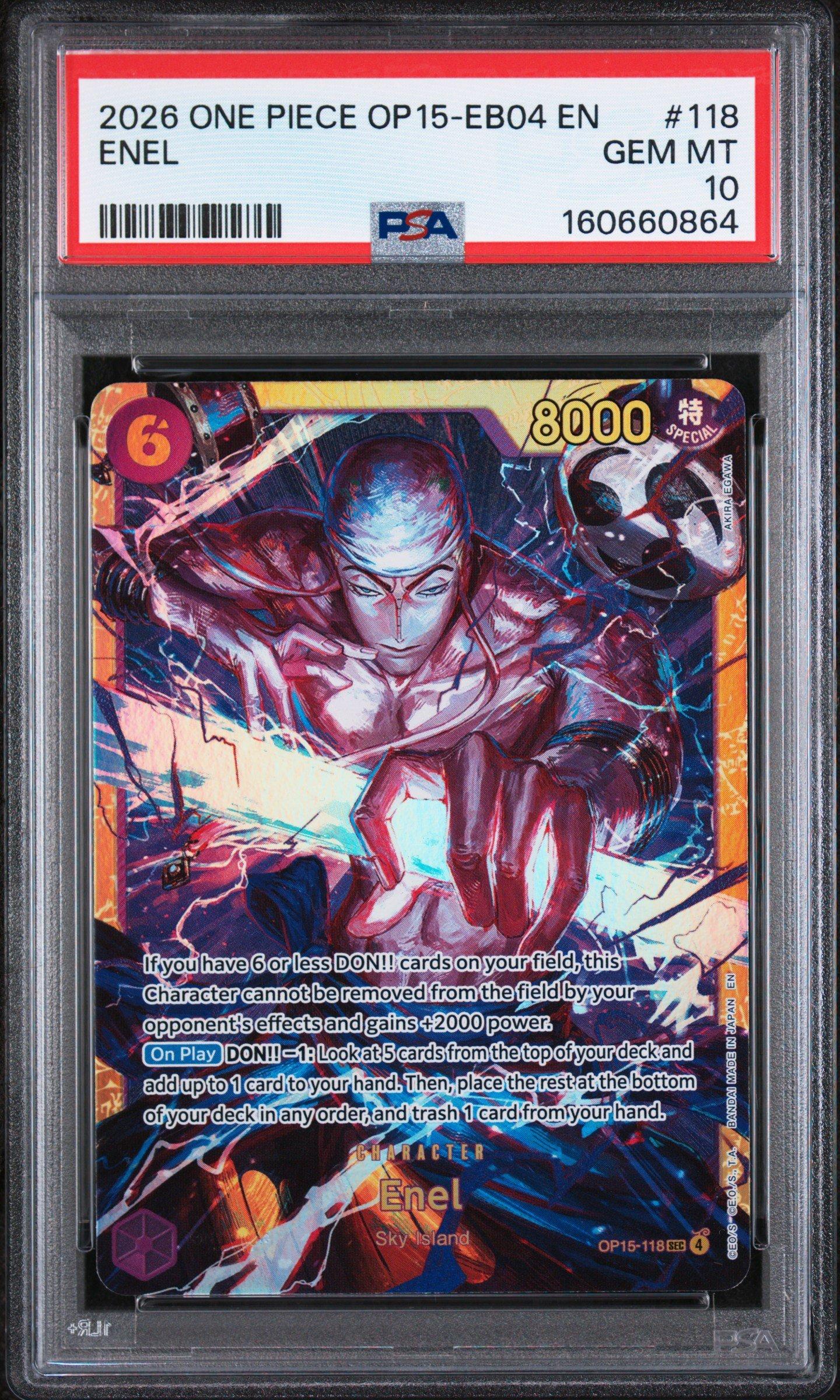 2026 One Piece Op15-eb04-adventure On Kami's Island 118 Enel PSA