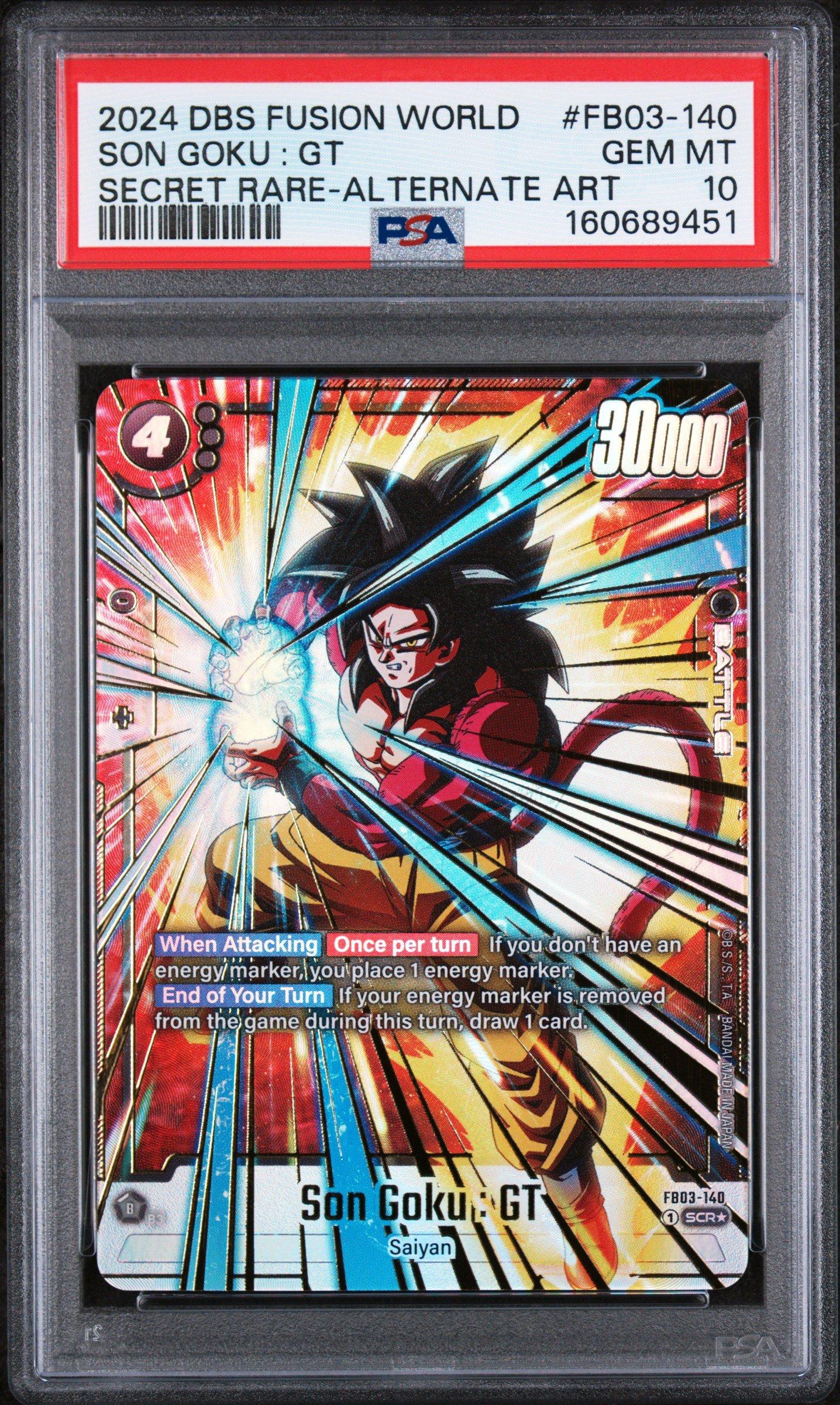 PSA10 孫悟空:GT FB03-140 SCR SECRET RARE 2024 Dragon Ball Super Card Game Fusion World Raging Roar Fb03-140