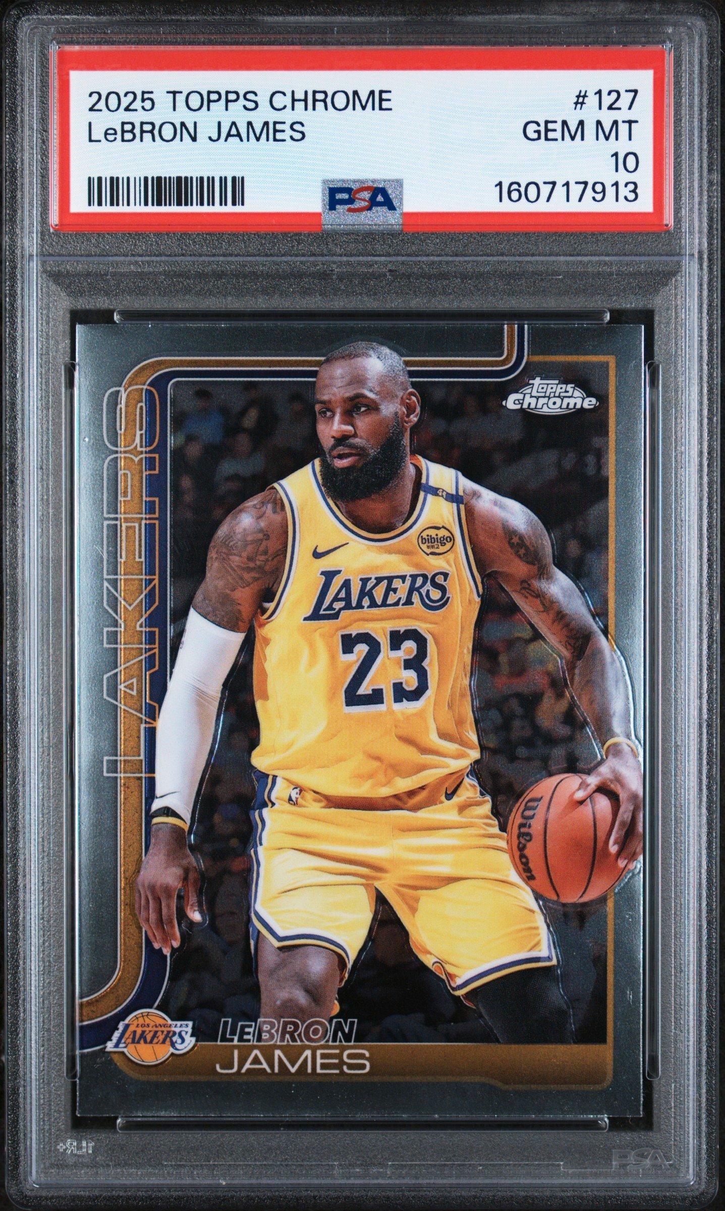 2025 Topps Chrome 127 Lebron James PSA 10