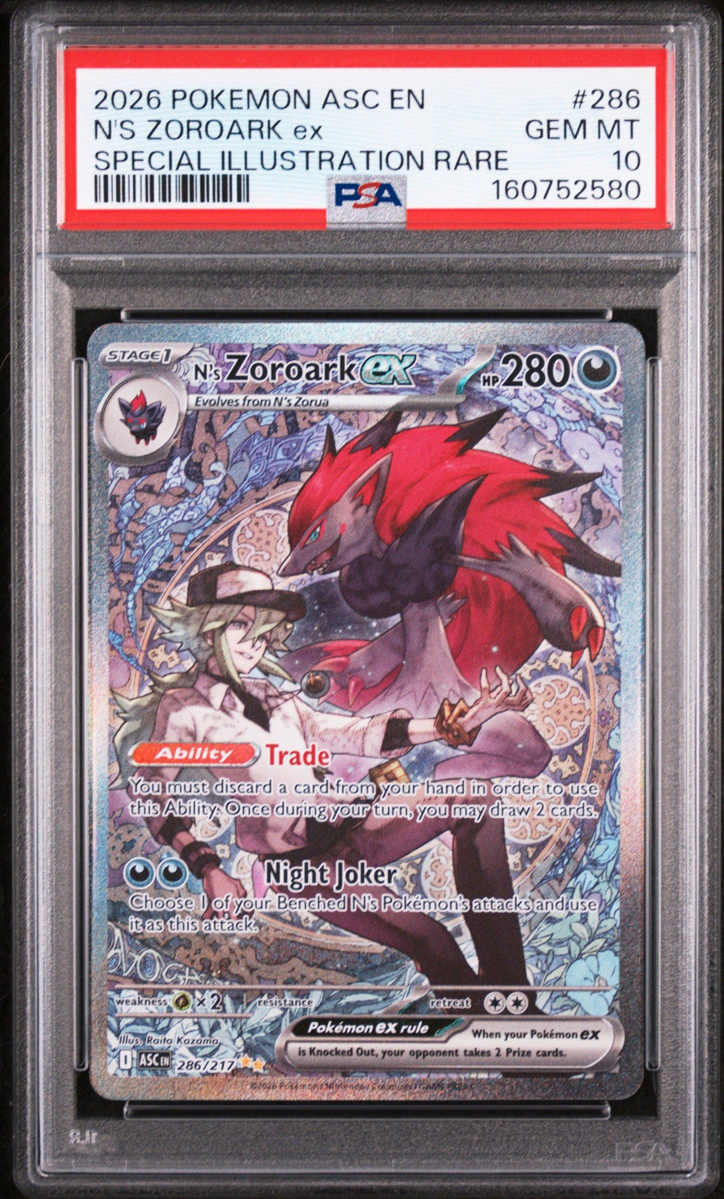 2026 Pokemon Asc En-ascended Heroes 286 N's Zoroark Ex Special