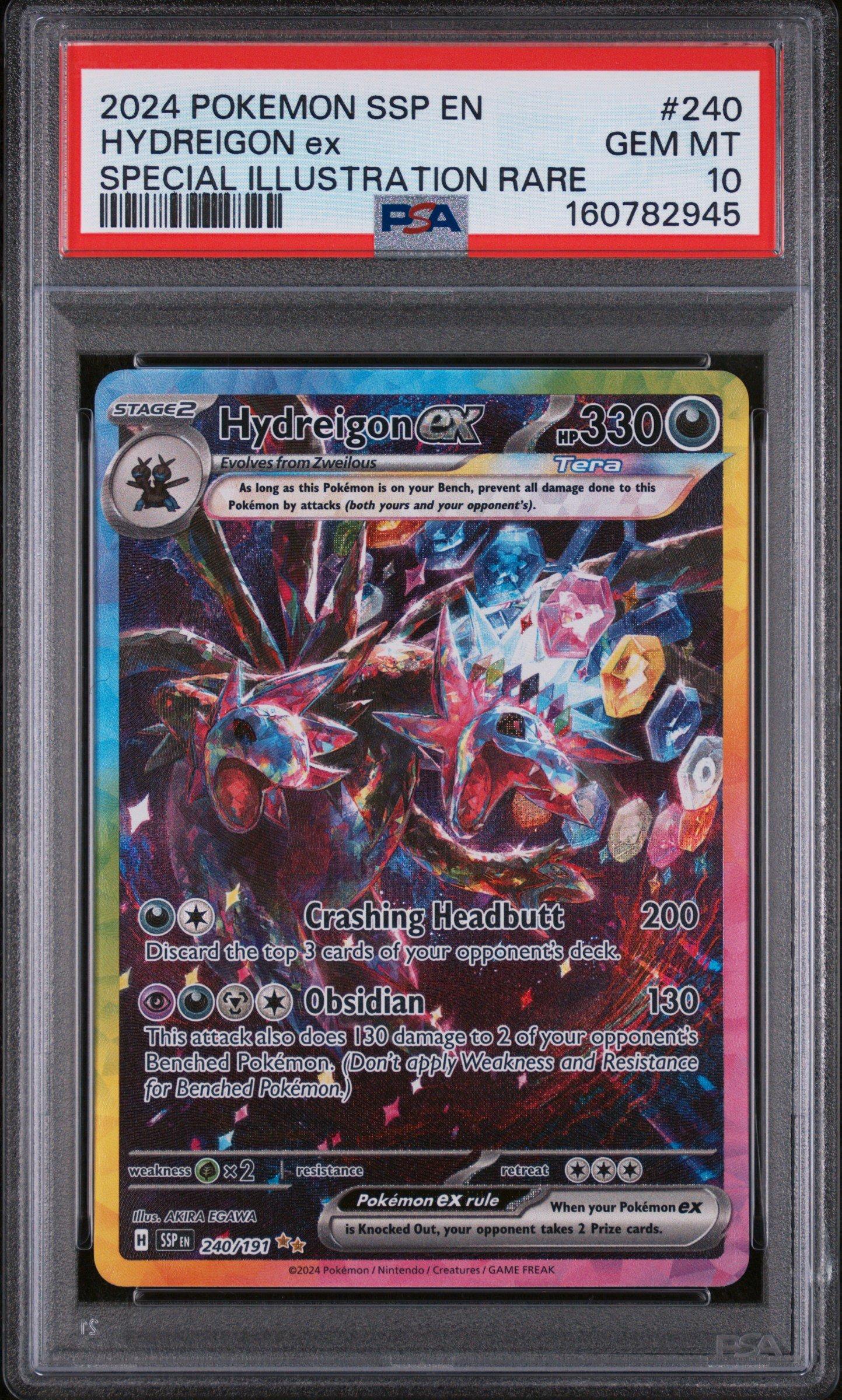 hydreigon pokemon card 010 015 2024 Ssp En-surging Sparks 240 Ex Special Illustration Rare PSA 10 Graded Ability — Dark Squall As often as you like during your turn Hydreigon ex - 223/191 223