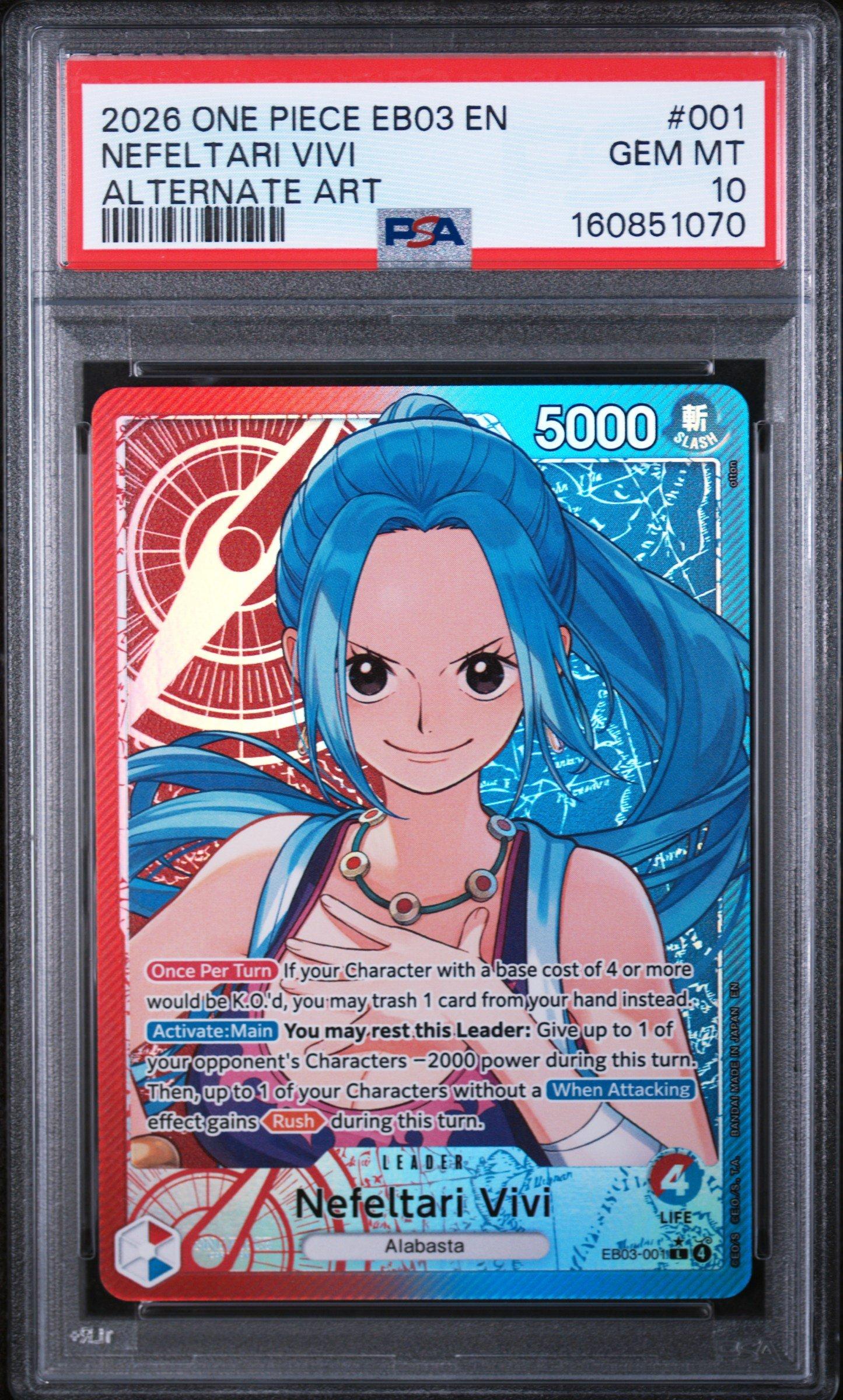 ワンピース カードゲーム PSA10 NEFELTARI VIVI 3RD ANNIVERSARY 2026 One Piece Eb03-extra Booster -one Piece Heroines Edition- 001