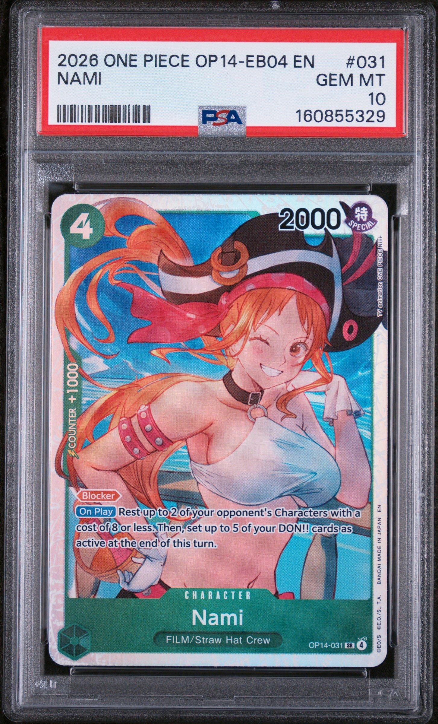エルザの誘惑 RRR psa10 2026 One Piece Op14-eb04-the Azure Sea's Seven 031 Nami PSA 10