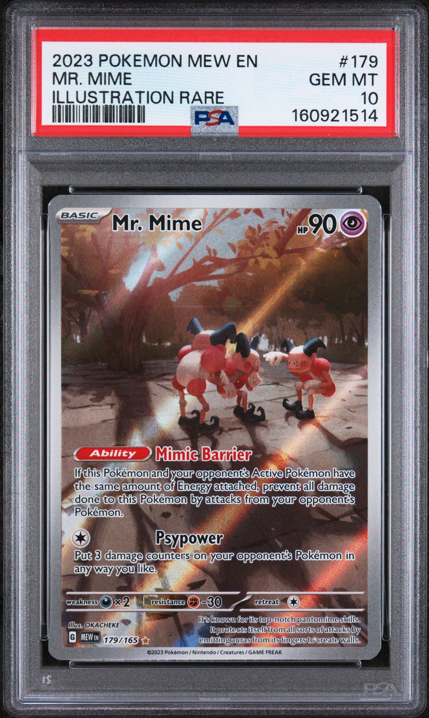 mint graded cards 2023 Pokemon Mew En-151 179 Mr. Mime Illustration Rare PSA 10 Card CGC Trading Cards and CSG