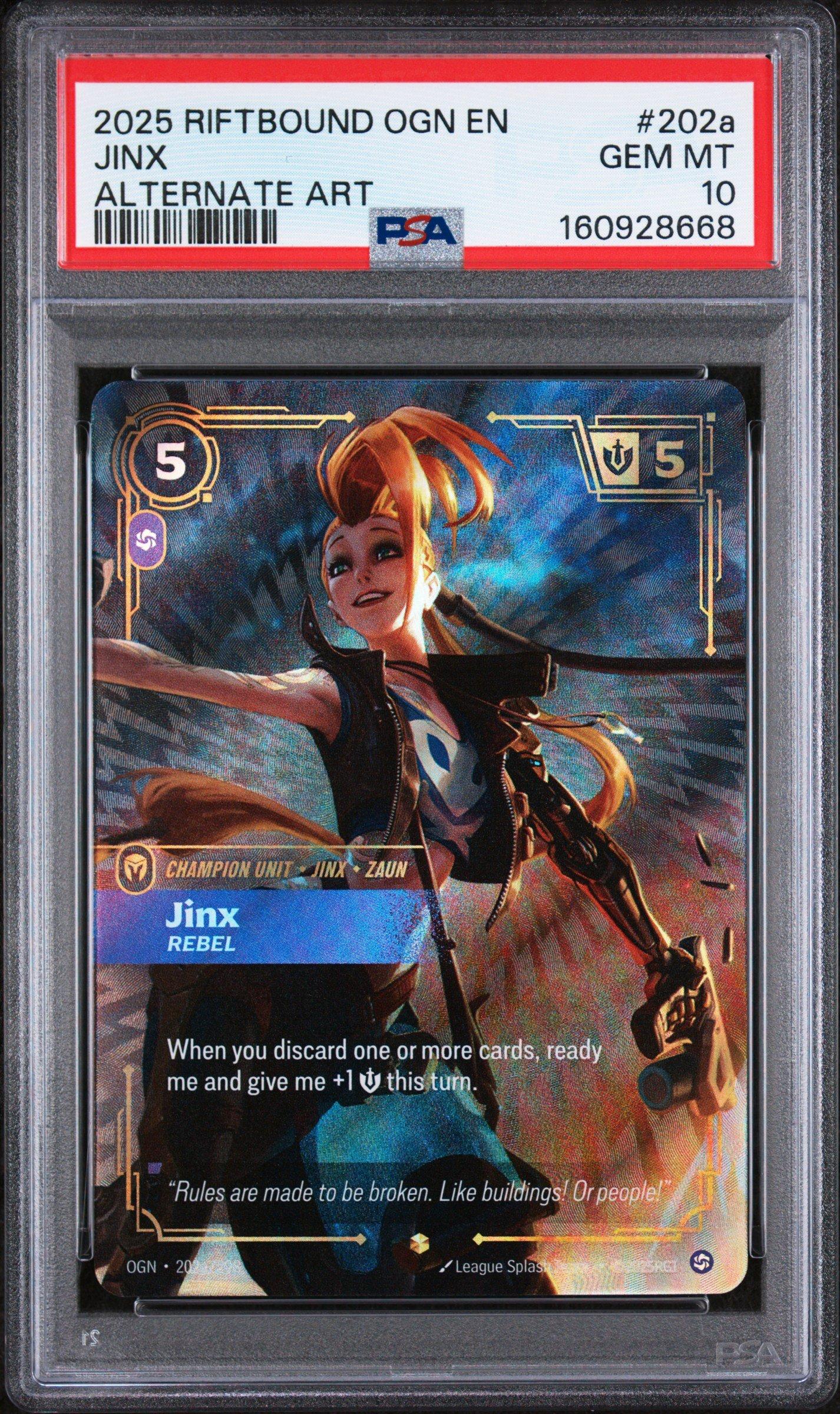 riftbound 2個同時購入割 2025 Riftbound: League Of Legends Ogn-origins 202a Jinx - Rebel
