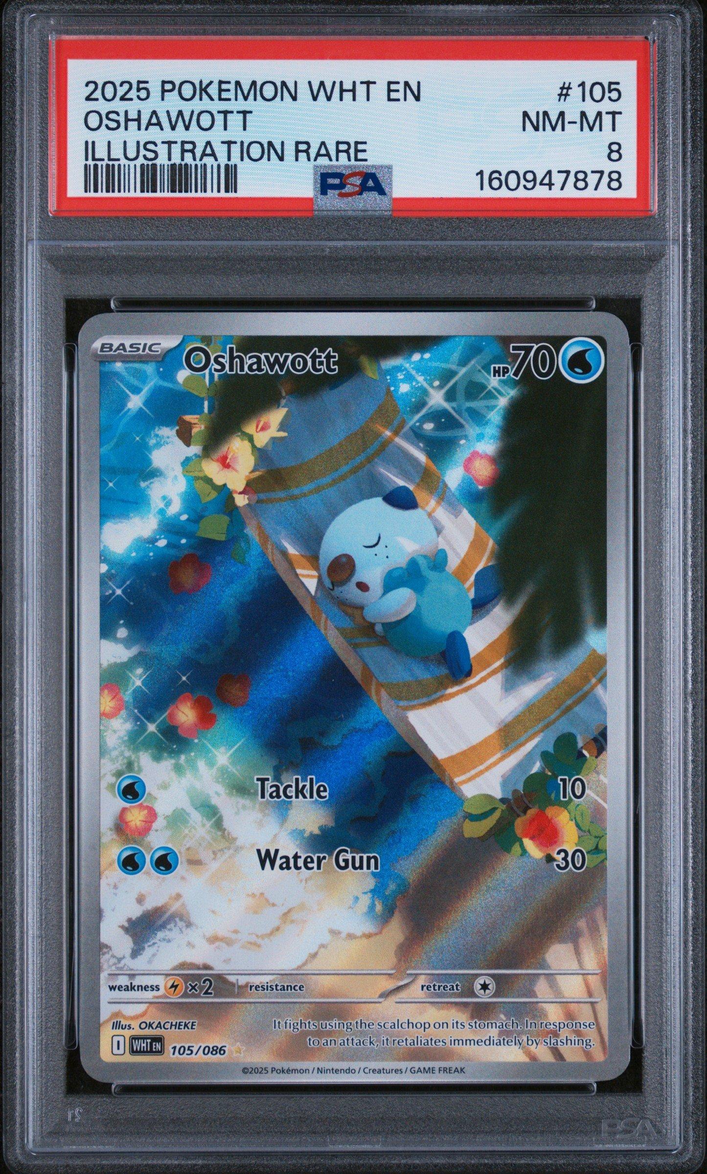 2025 Pokemon Wht En-white Flare 105 Oshawott Illustration Rare PSA