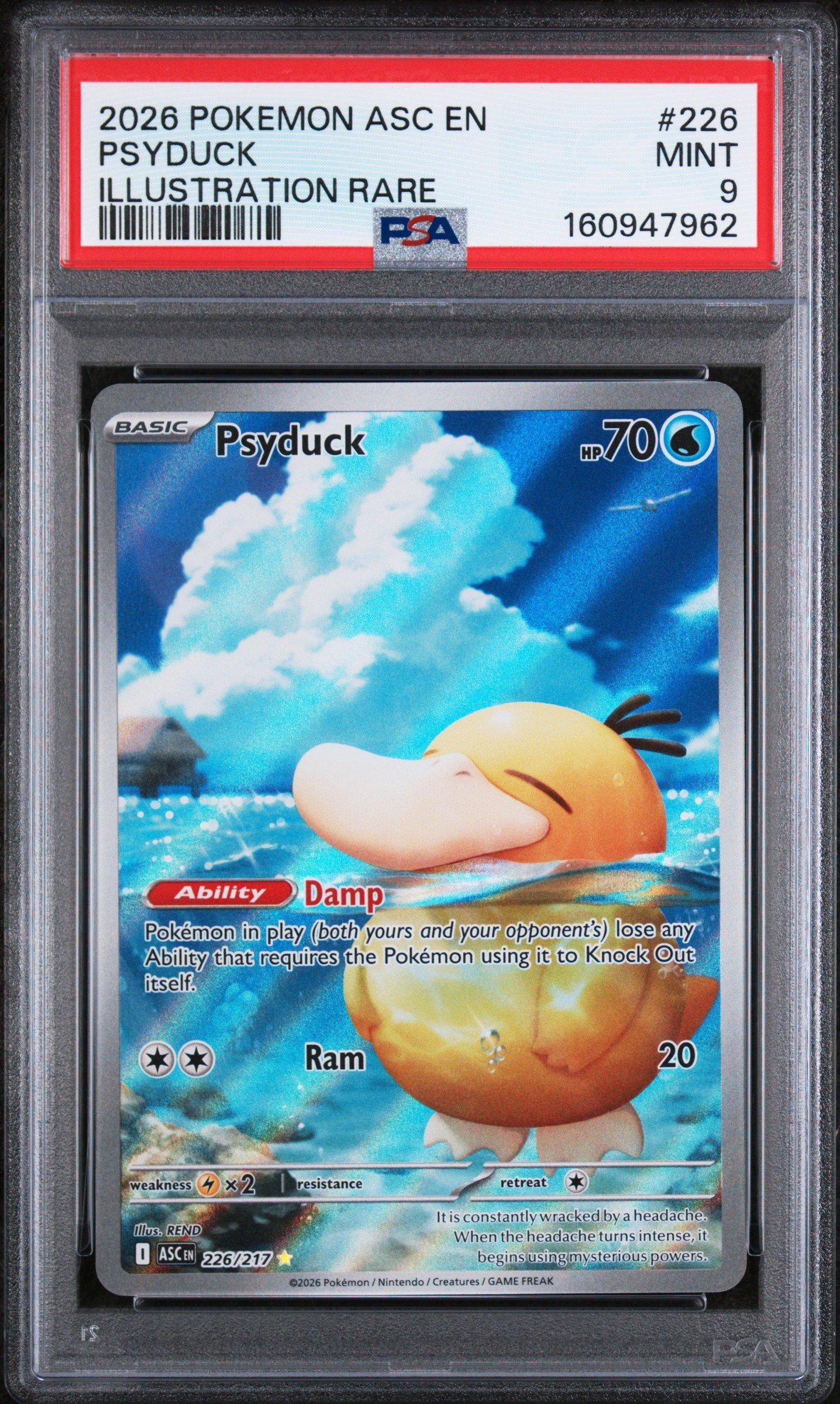 pokemon cards psyduck 2026 Asc En-ascended Heroes 226 Illustration Rare PSA 9 Graded Card If you do Swipe ⬅️ to see the