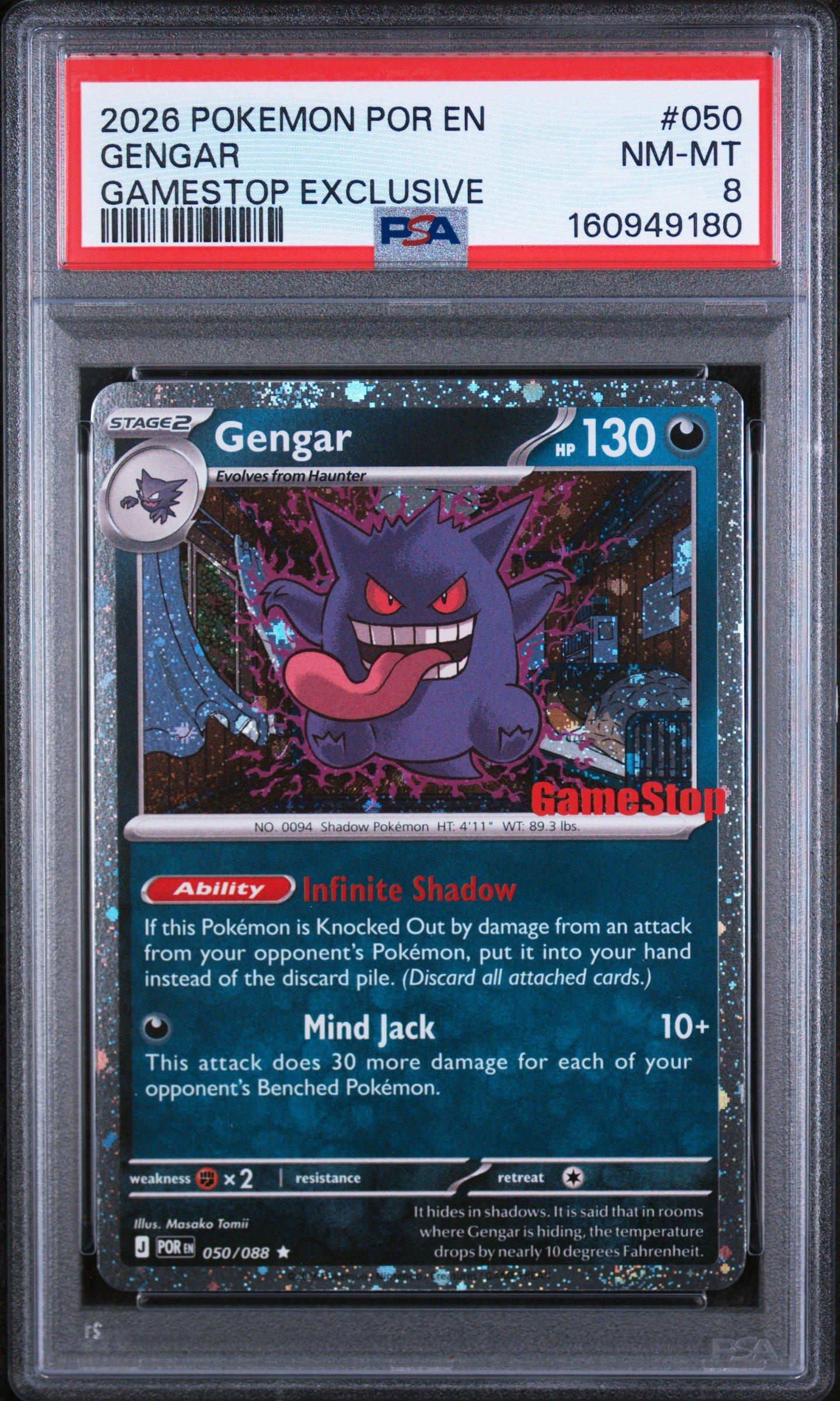 gamestop sell graded cards 2026 Pokemon Por En-perfect Order 050 Gengar Exclusive PSA 8 Card youll find a single card featuring the majestic Charizard Would you trust Gamestop PSA