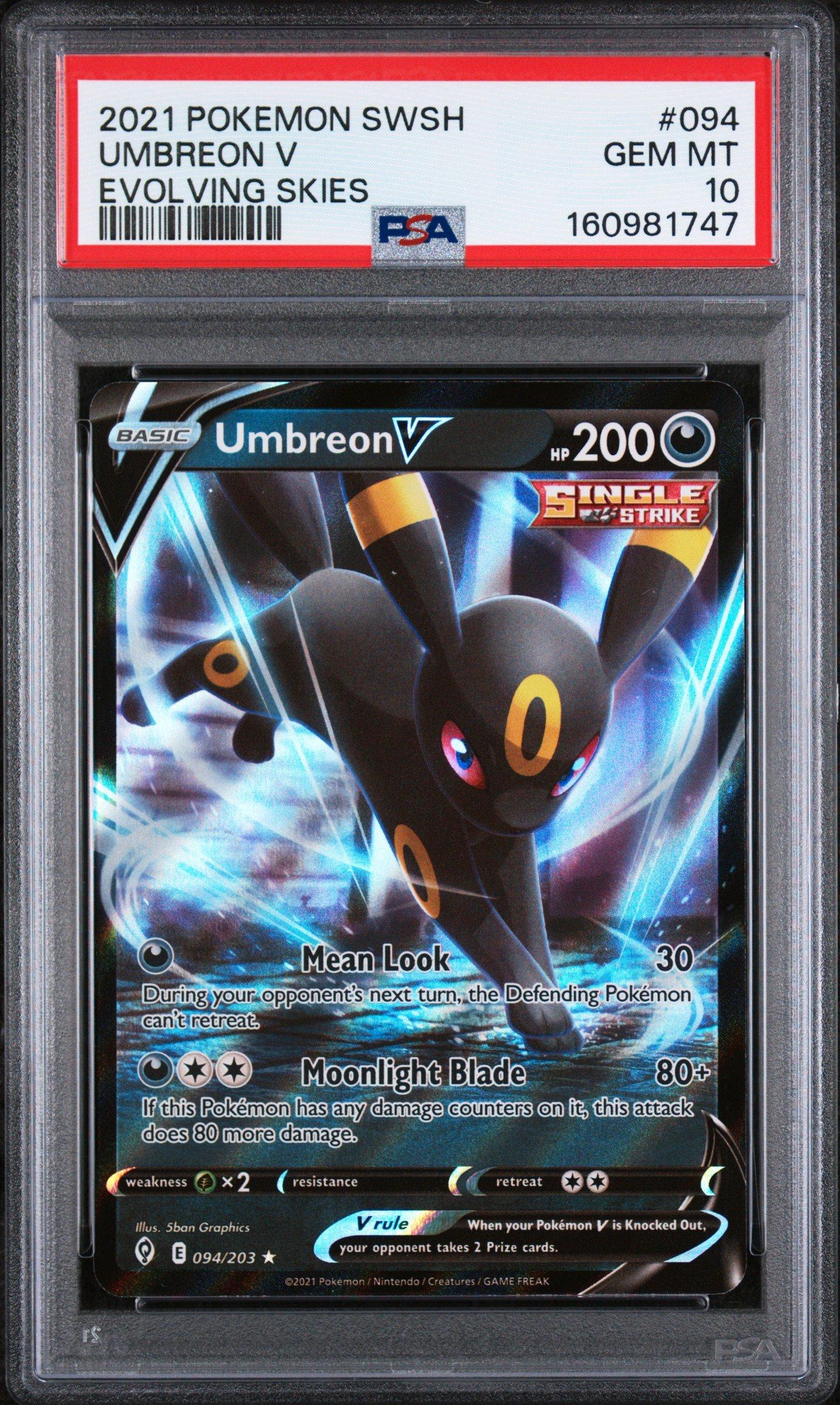 umbreon v pokemon card TCG (Japanese) - Full Art Holographic 047/069 Colorless Retreat Cost Card Umbreon V CSR Pokémon