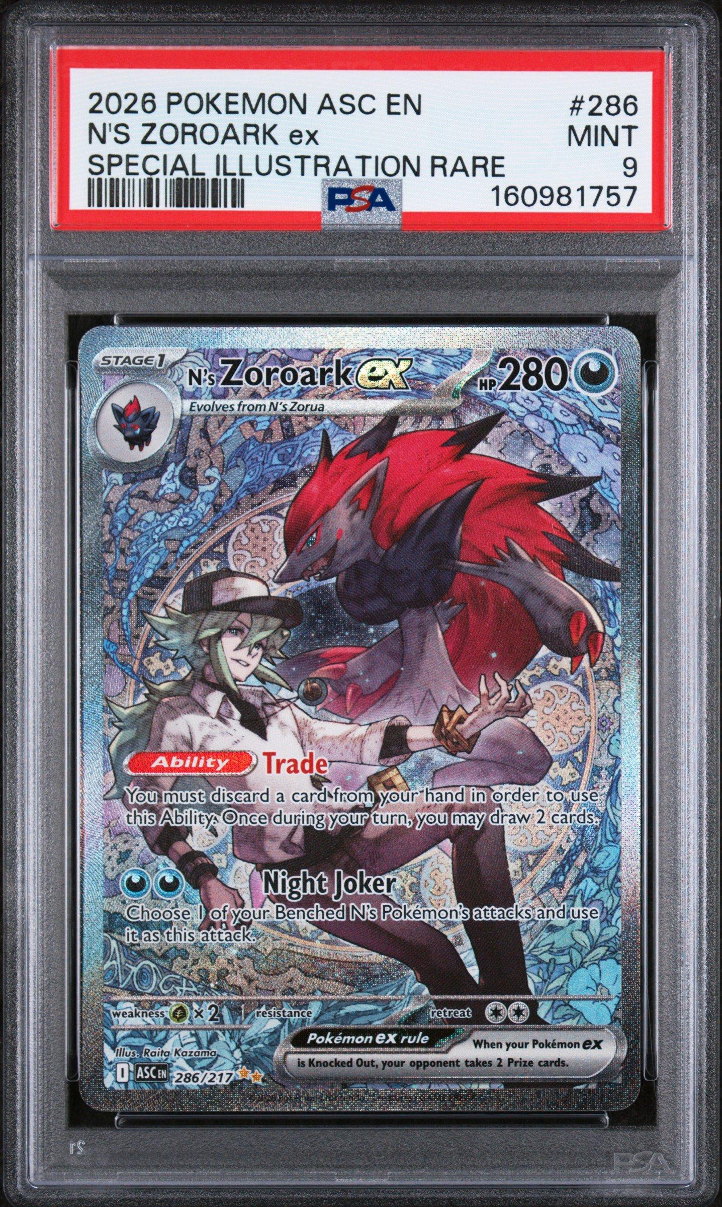 2026 Pokemon Asc En-ascended Heroes 286 N's Zoroark Ex Special