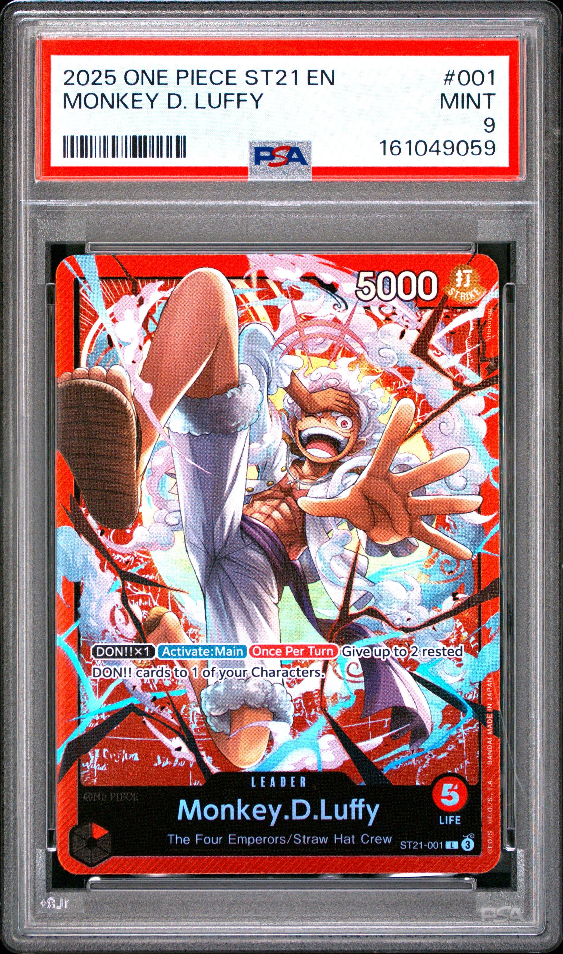 2025 One Piece Starter Deck St21-ex Gear 5 001 Monkey D. Luffy PSA