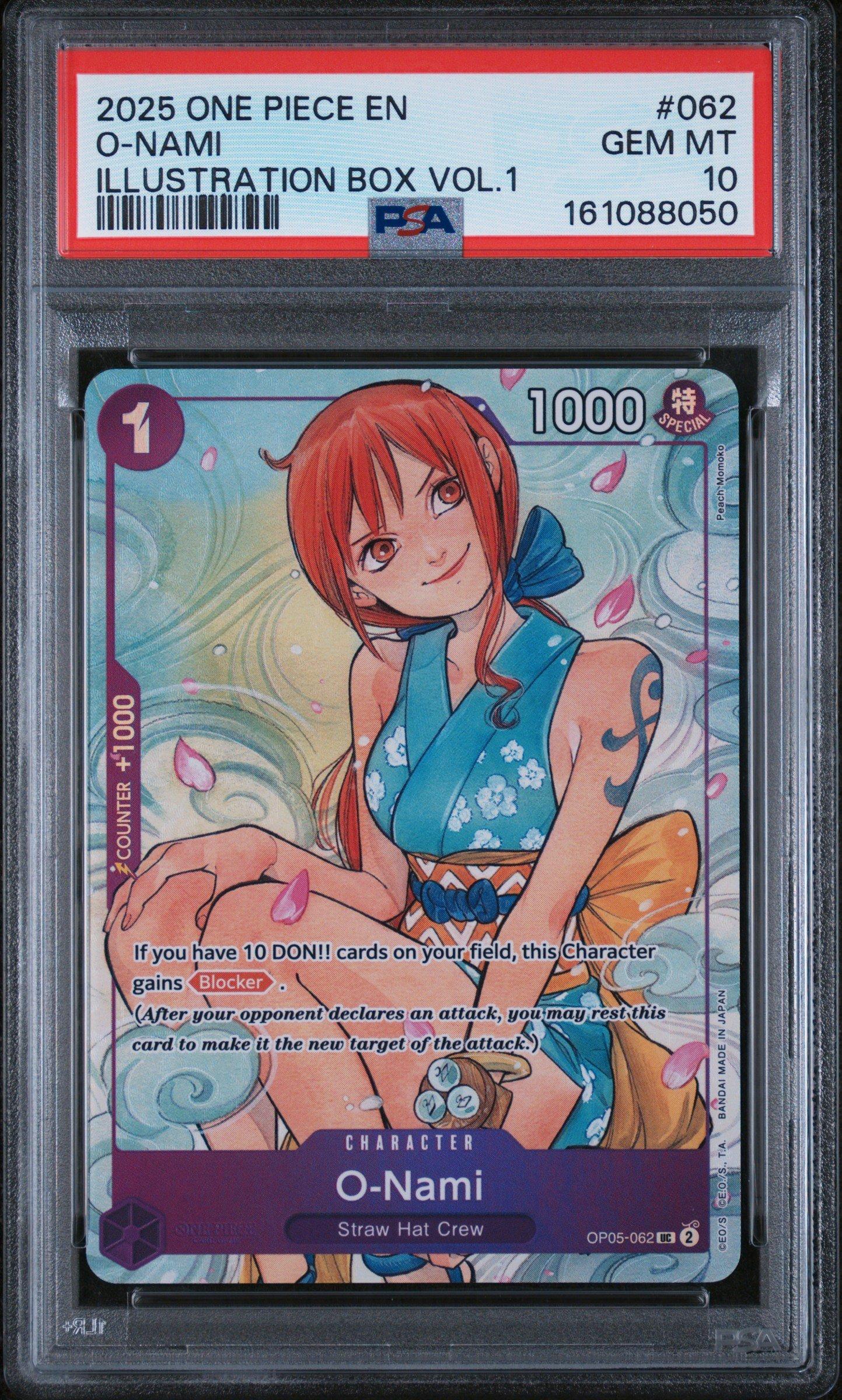 2025 One Piece Promos 062 O-nami Illustration Box Vol.1 PSA 10