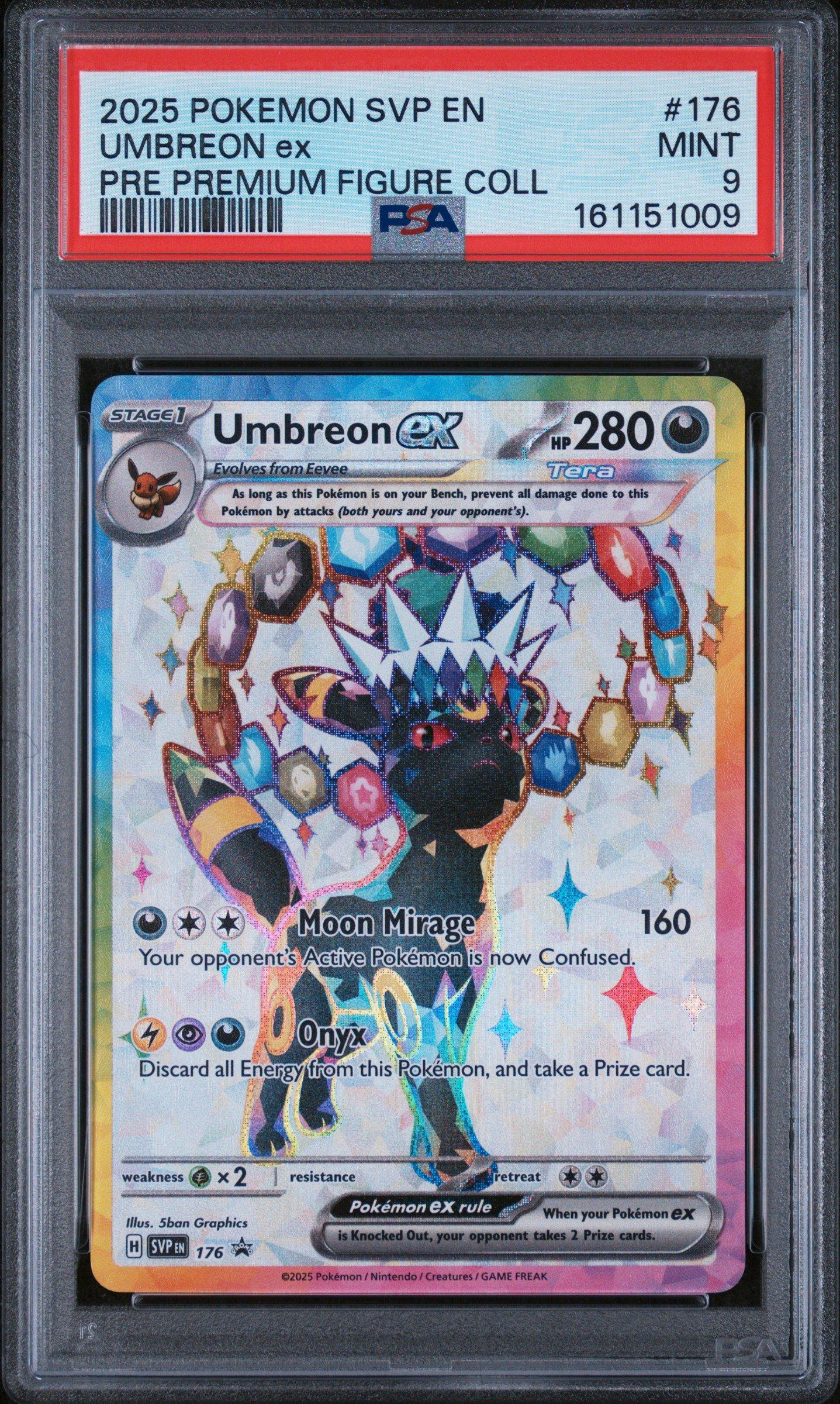 mega umbreon pokemon card ex - 176 SVP - Holofoil SV Scarlet & Violet Promo Cards [DCC] Moon Mirage (160) Your opponents Active Pokemon is now Confused Umbreon ex - 176 -