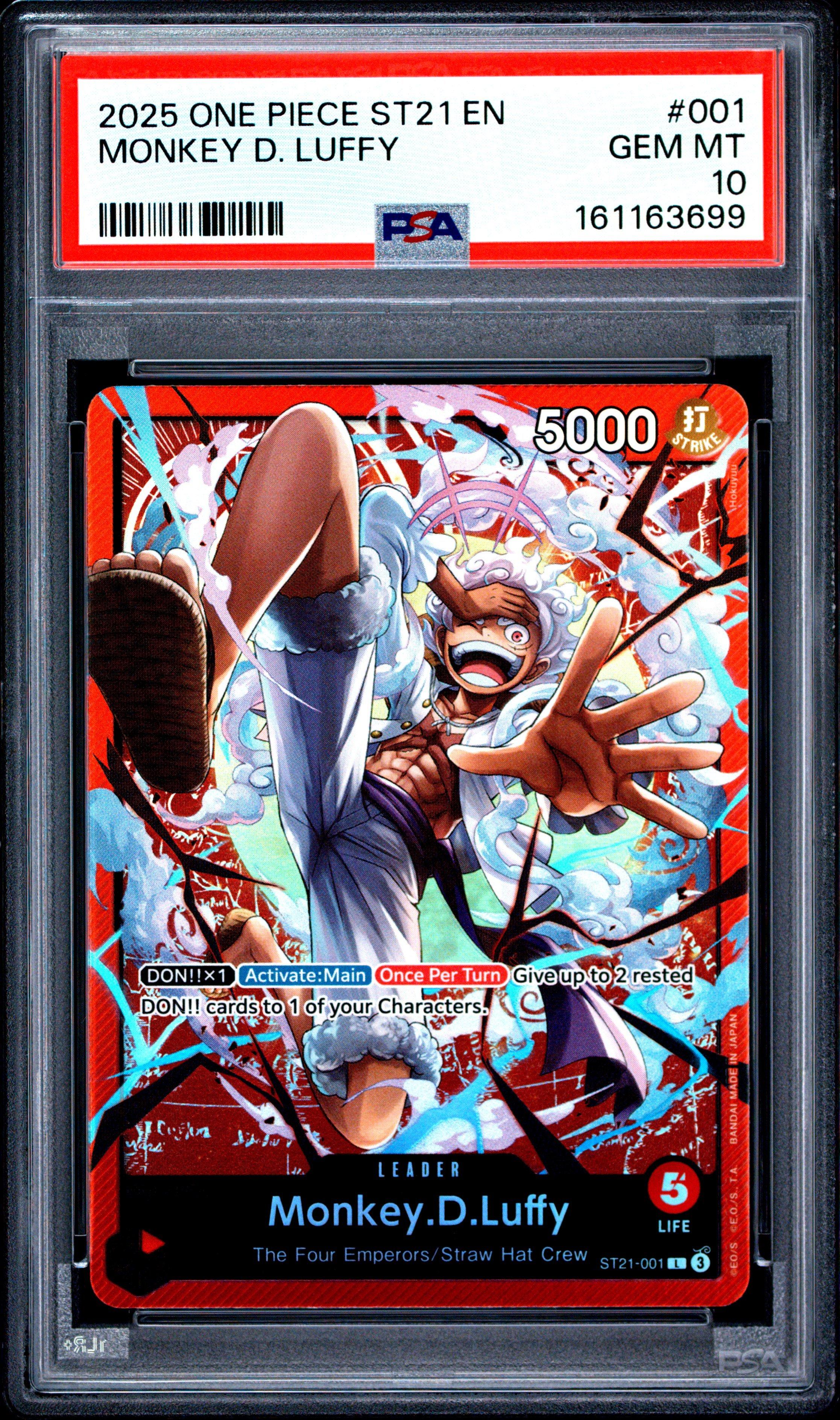 2025 One Piece Starter Deck St21-ex Gear 5 001 Monkey D. Luffy PSA