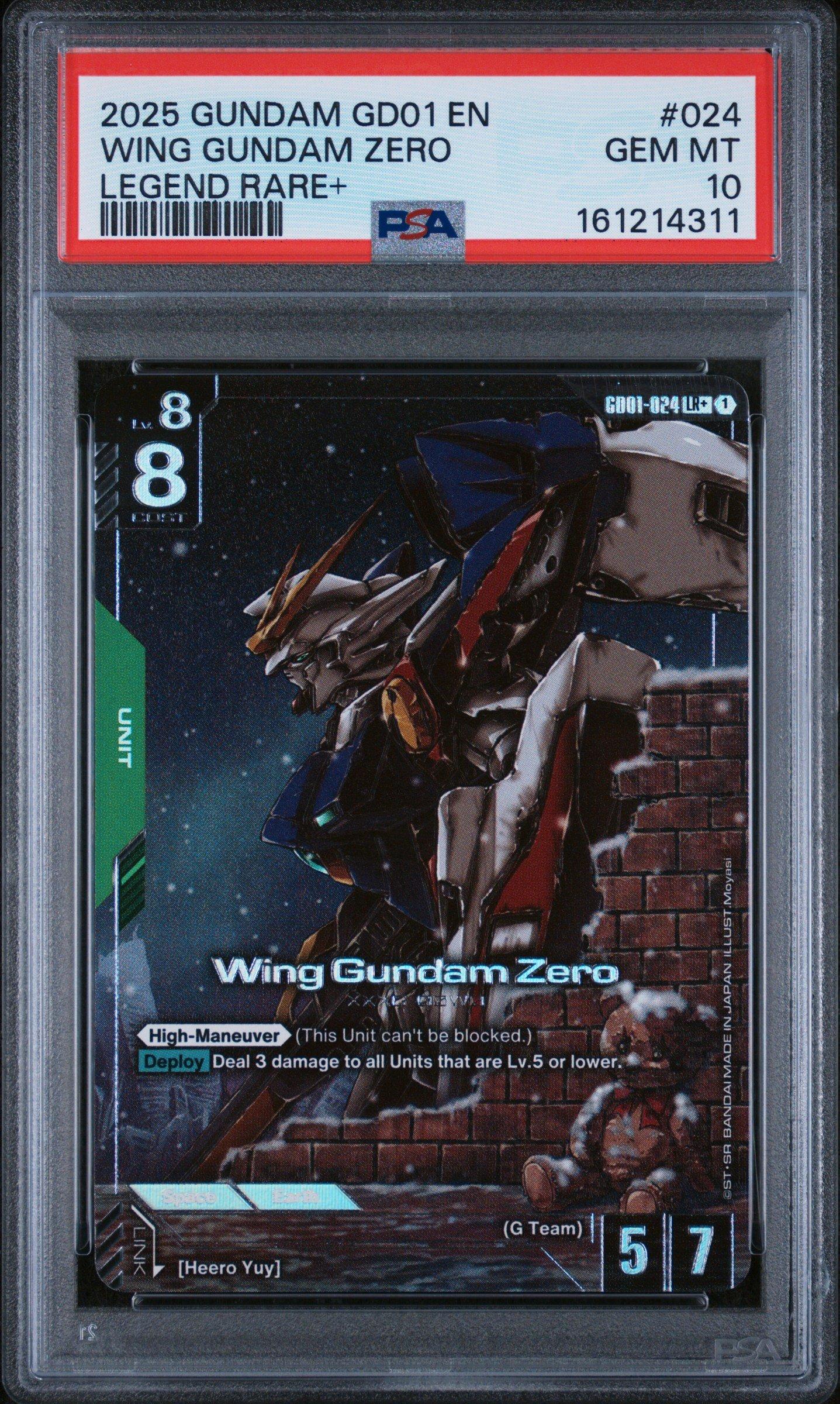 2025 Gundam Newtype Rising 024 Wing Gundam Zero Legend Rare+ PSA