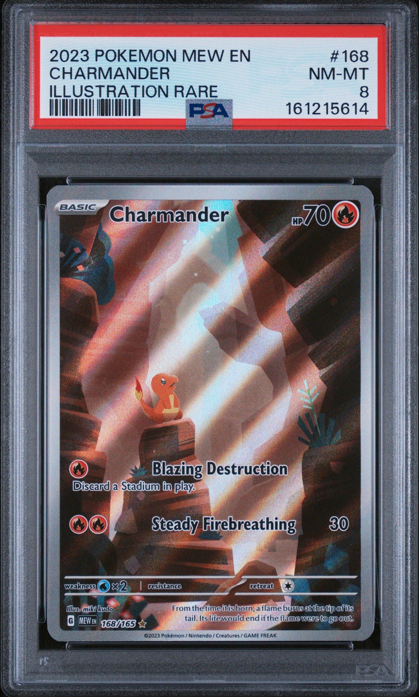 2023 Pokemon Mew En-151 168 Charmander Illustration Rare PSA 8