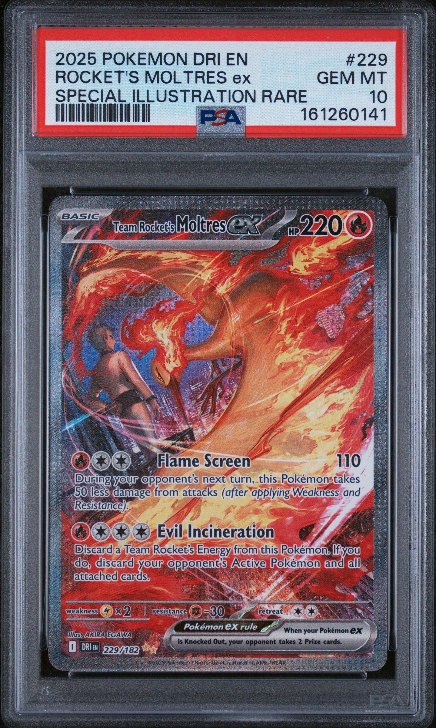 2025 Pokemon Dri En-destined Rivals 229 Team Rocket's Moltres Ex