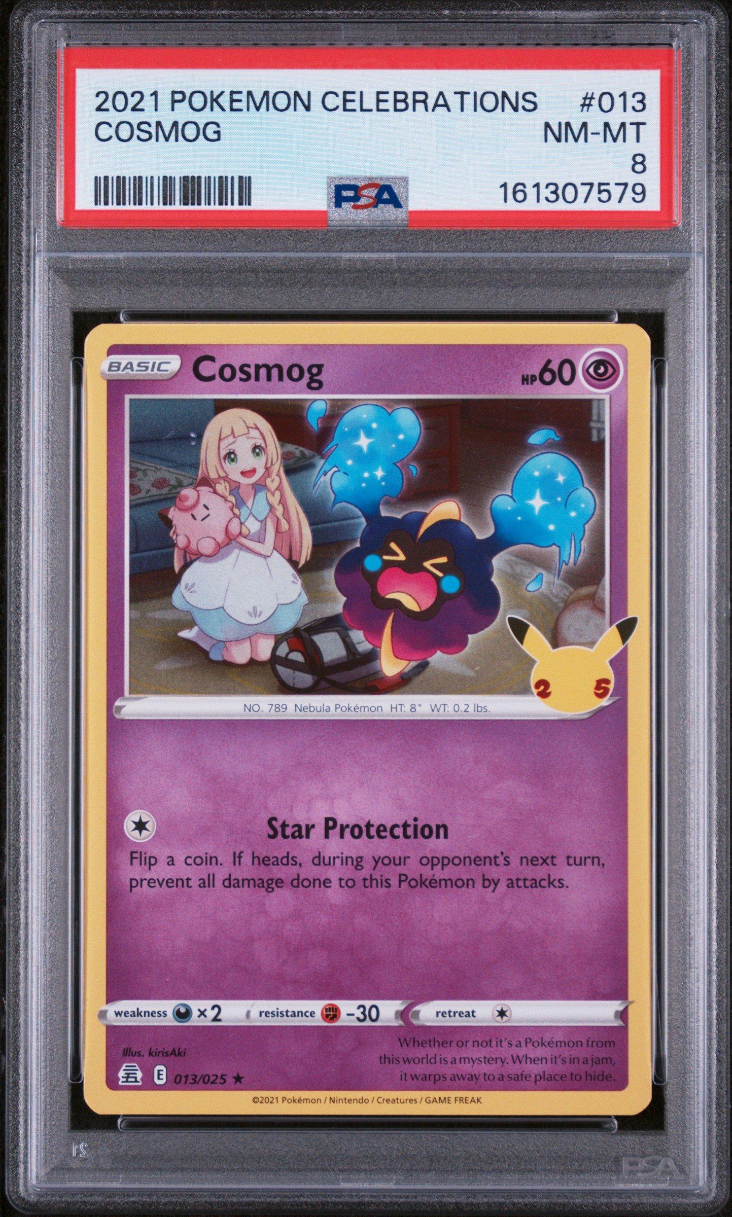 cosmog pokemon card - 013/025 Celebrations 25th Anniversary Holo Rare Team Up Type Pokemon Trading Card Game Sun