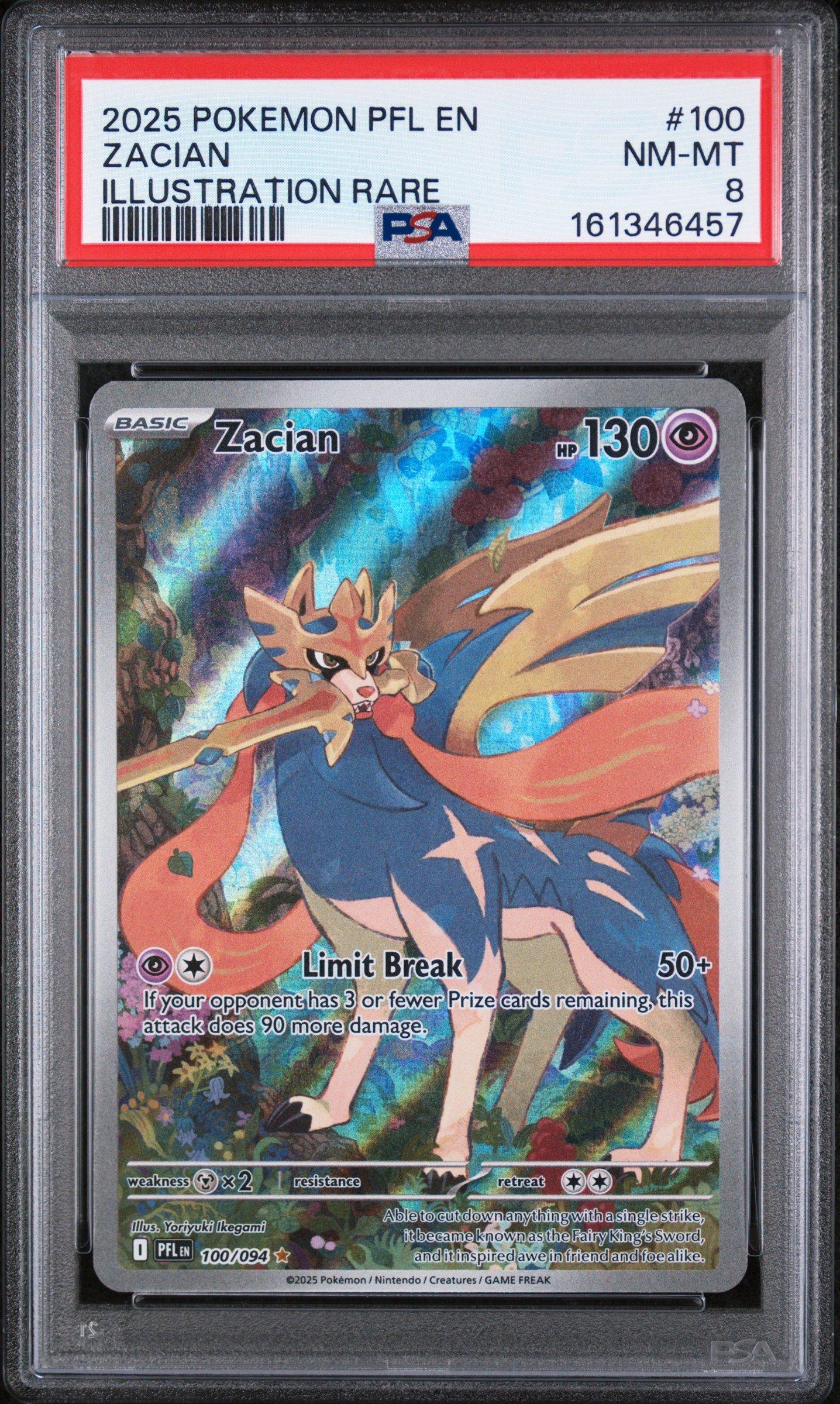 2025 Pokemon Pfl En-phantasmal Flames 100 Zacian Illustration Rare