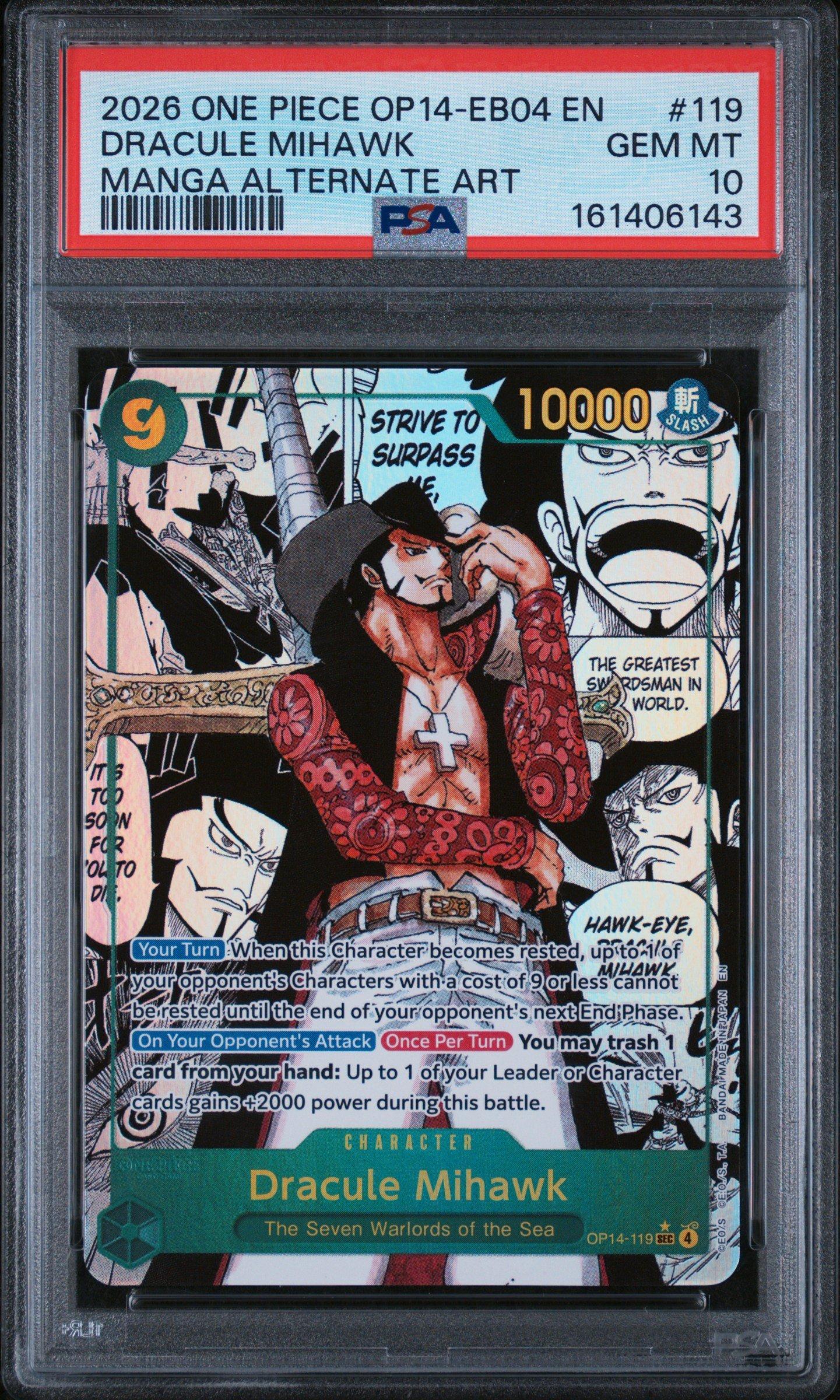 2026 One Piece Op14-eb04-the Azure Sea's Seven 119 Dracule Mihawk