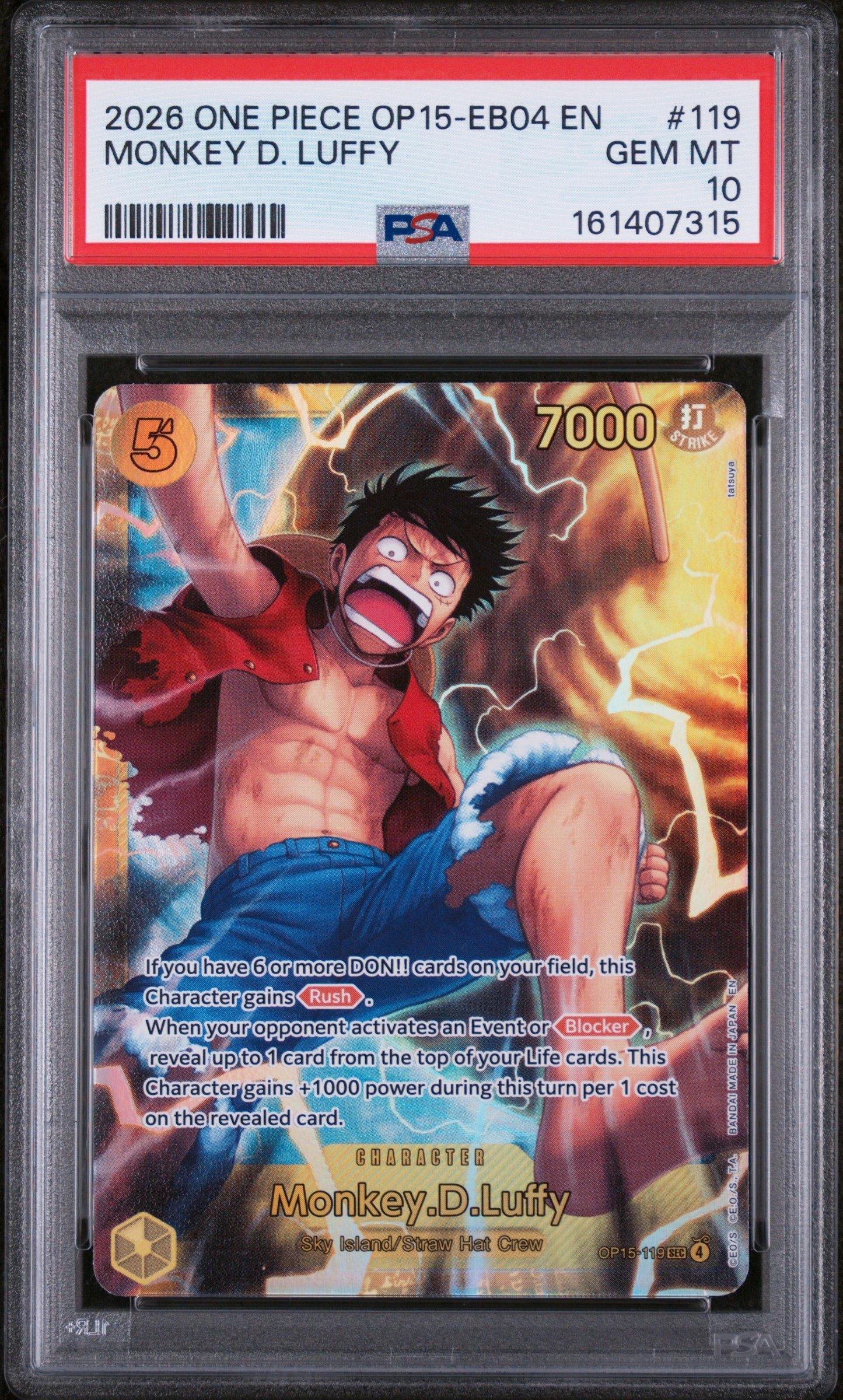 2026 One Piece Op15-eb04-adventure On Kami's Island 119 Monkey D
