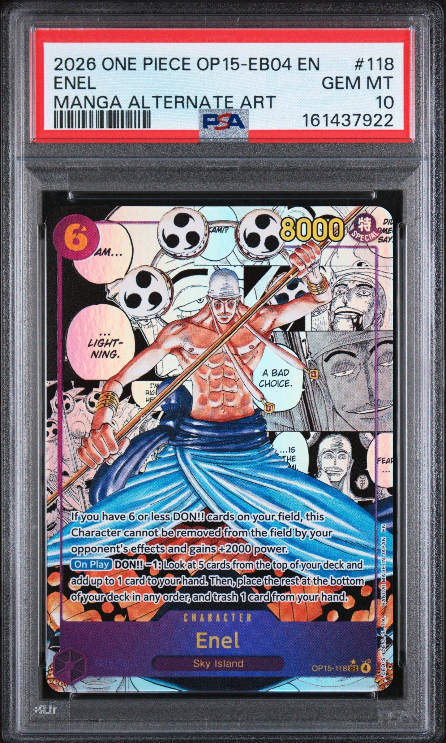 2026 One Piece Op15-eb04-adventure On Kami's Island 118 Enel Manga