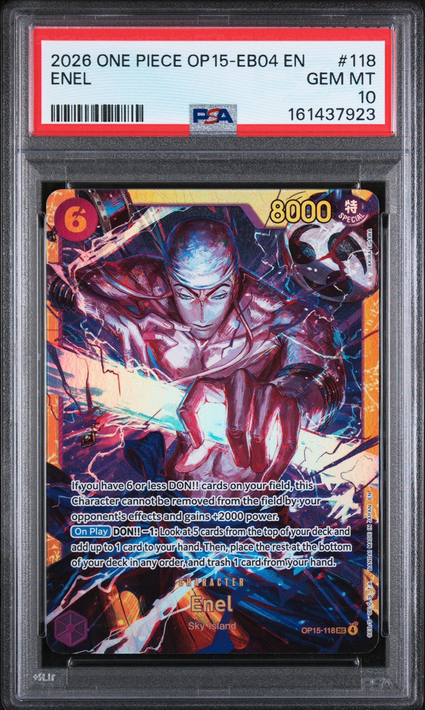 2026 One Piece Op15-eb04-adventure On Kami's Island 118 Enel PSA