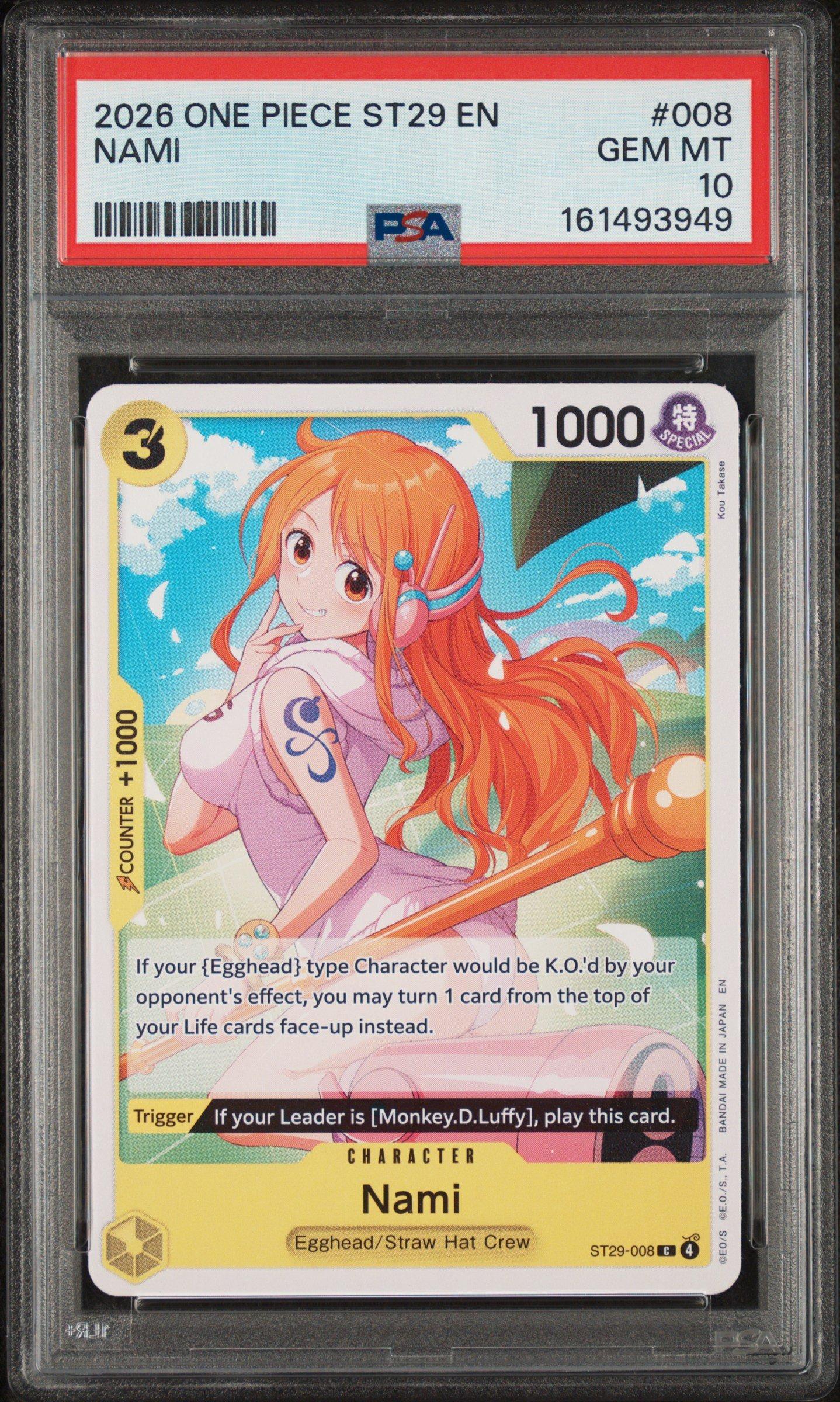 2026 One Piece Starter Deck St29-egghead 008 Nami PSA 10 Graded