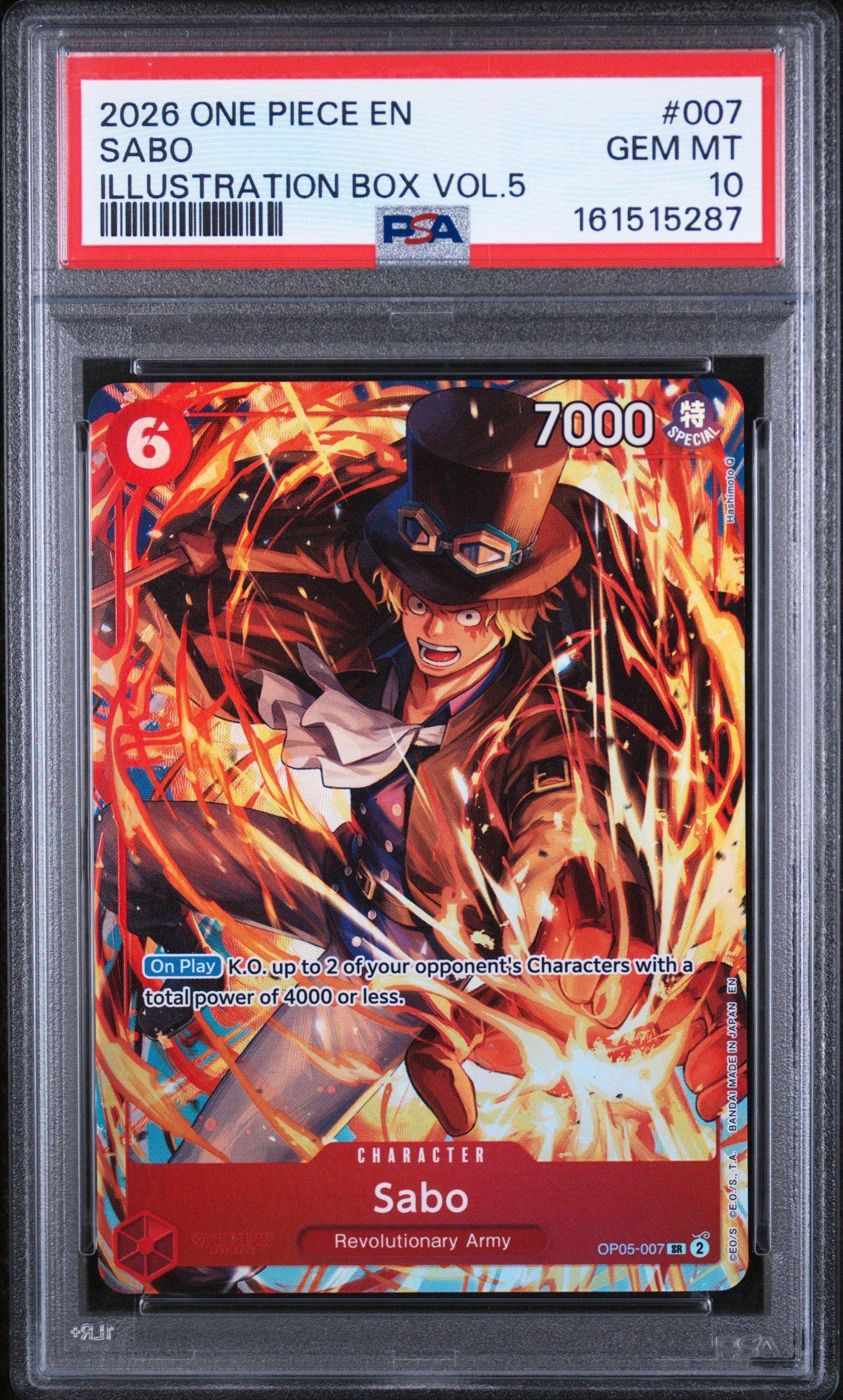 satoshiPIECE CONC & PIECE BOND セット 2026 One Piece Promos 007 Sabo Illustration Box Vol.5 PSA 10