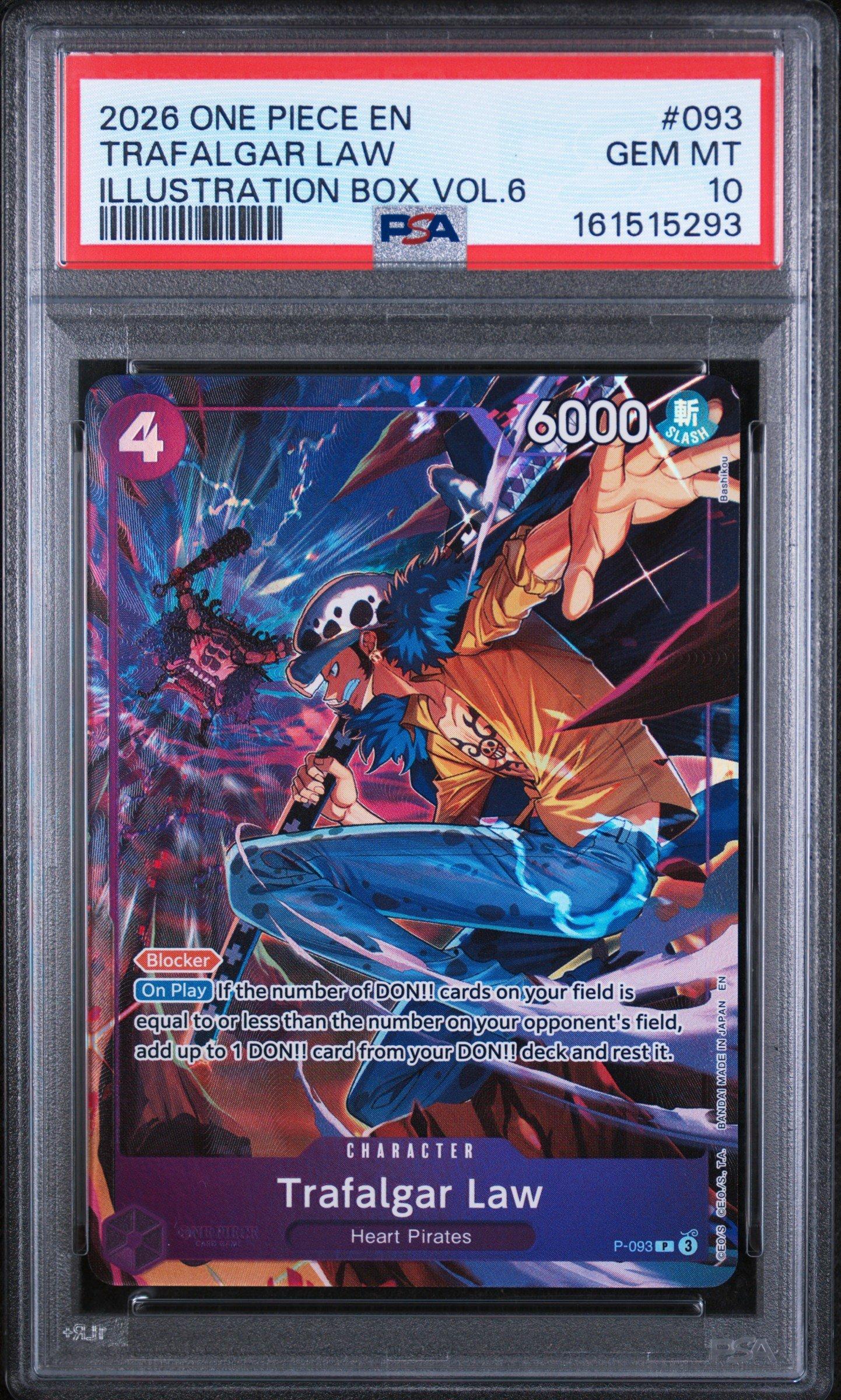 2026 One Piece Promos 093 Trafalgar Law Illustration Box Vol.6 PSA