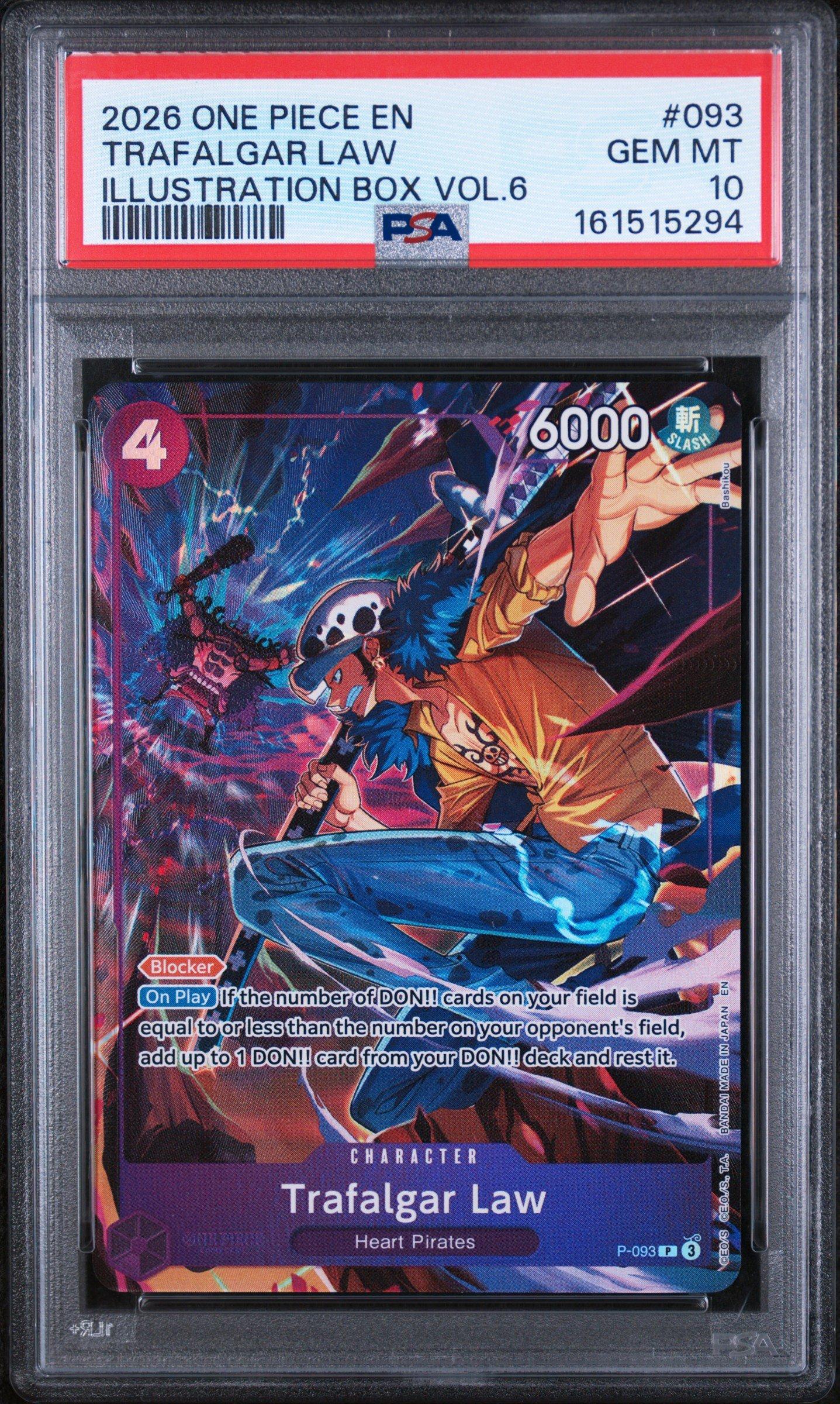 2026 One Piece Promos 093 Trafalgar Law Illustration Box Vol.6 PSA