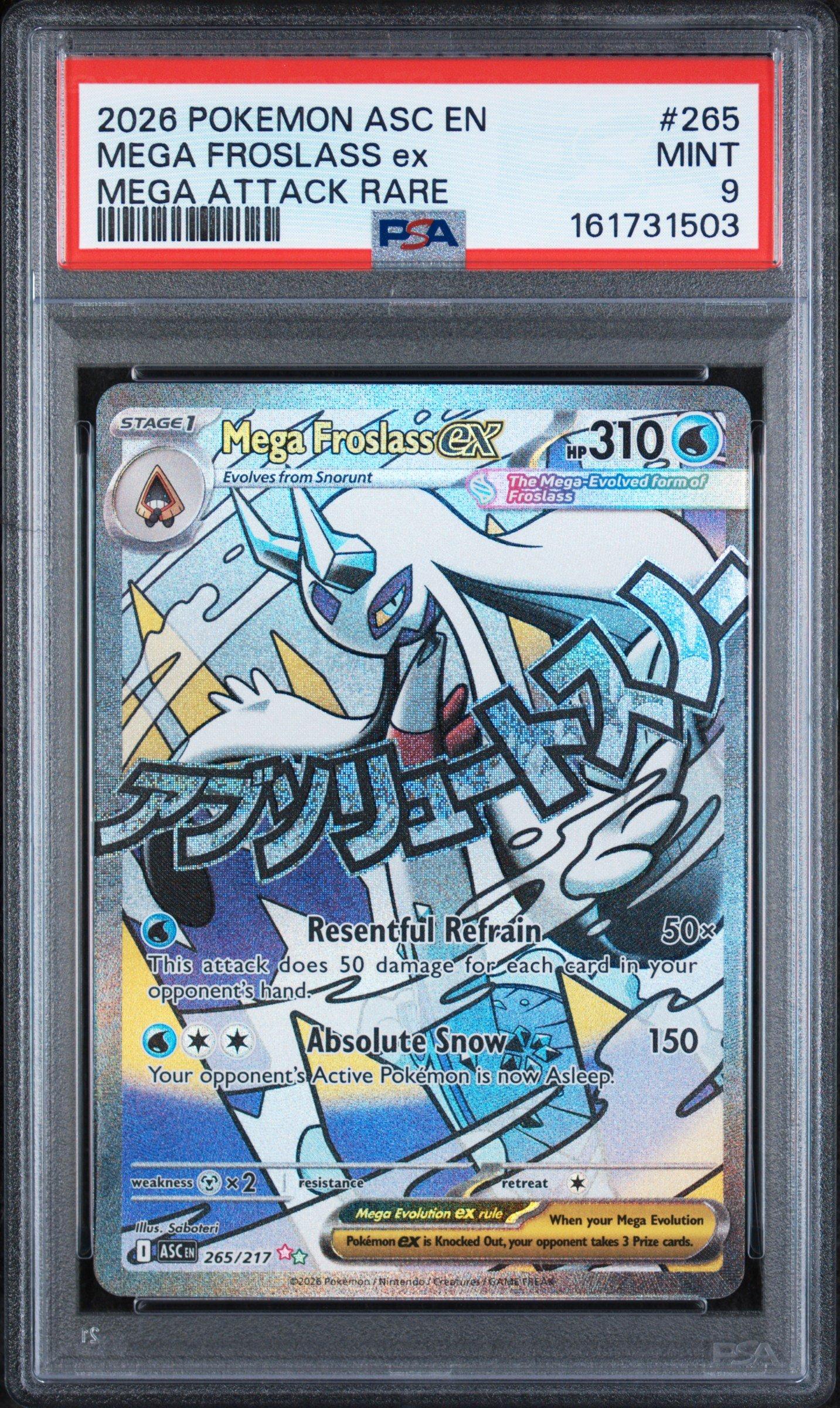 2026 Pokemon Asc En-Ascended Heroes 265 Mega Froslass Ex Mega Attack Rare PSA 9