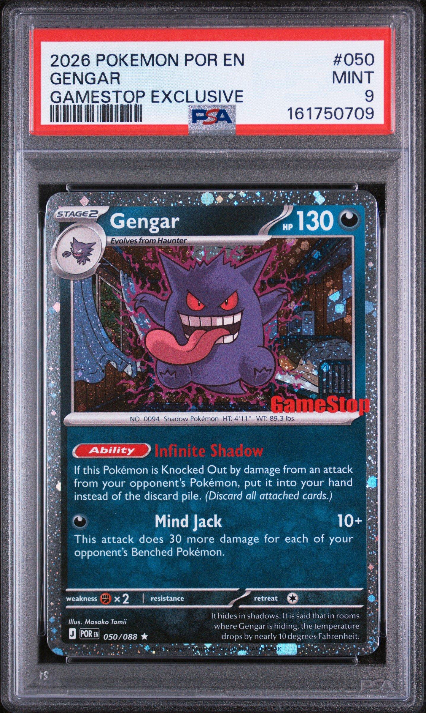 2026 Pokemon Por En-perfect Order 050 Gengar Gamestop Exclusive
