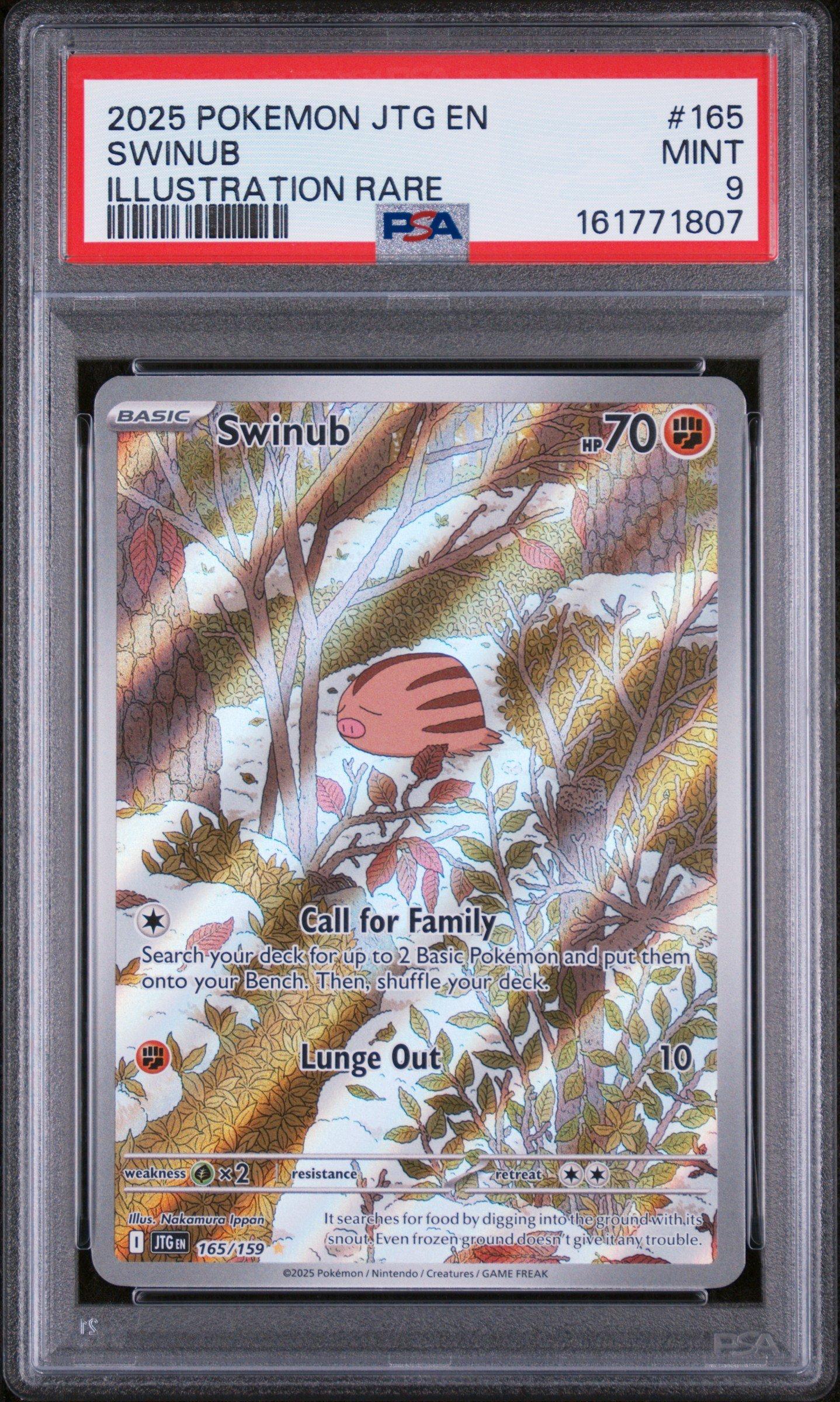 2025 Pokemon Jtg En-journey Together 165 Swinub Illustration Rare