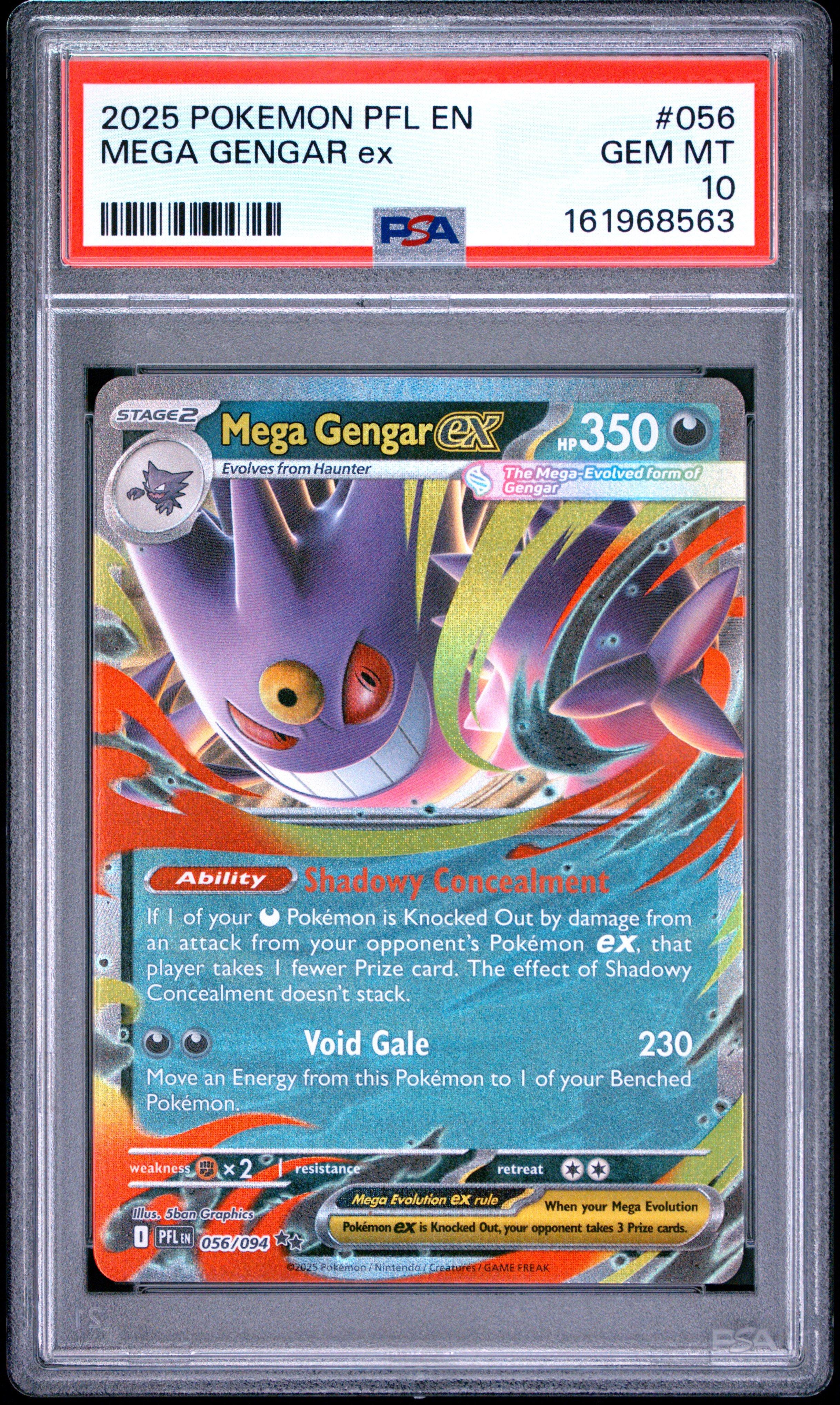 2025 Pokemon Pfl En-phantasmal Flames 056 Mega Gengar Ex PSA 10