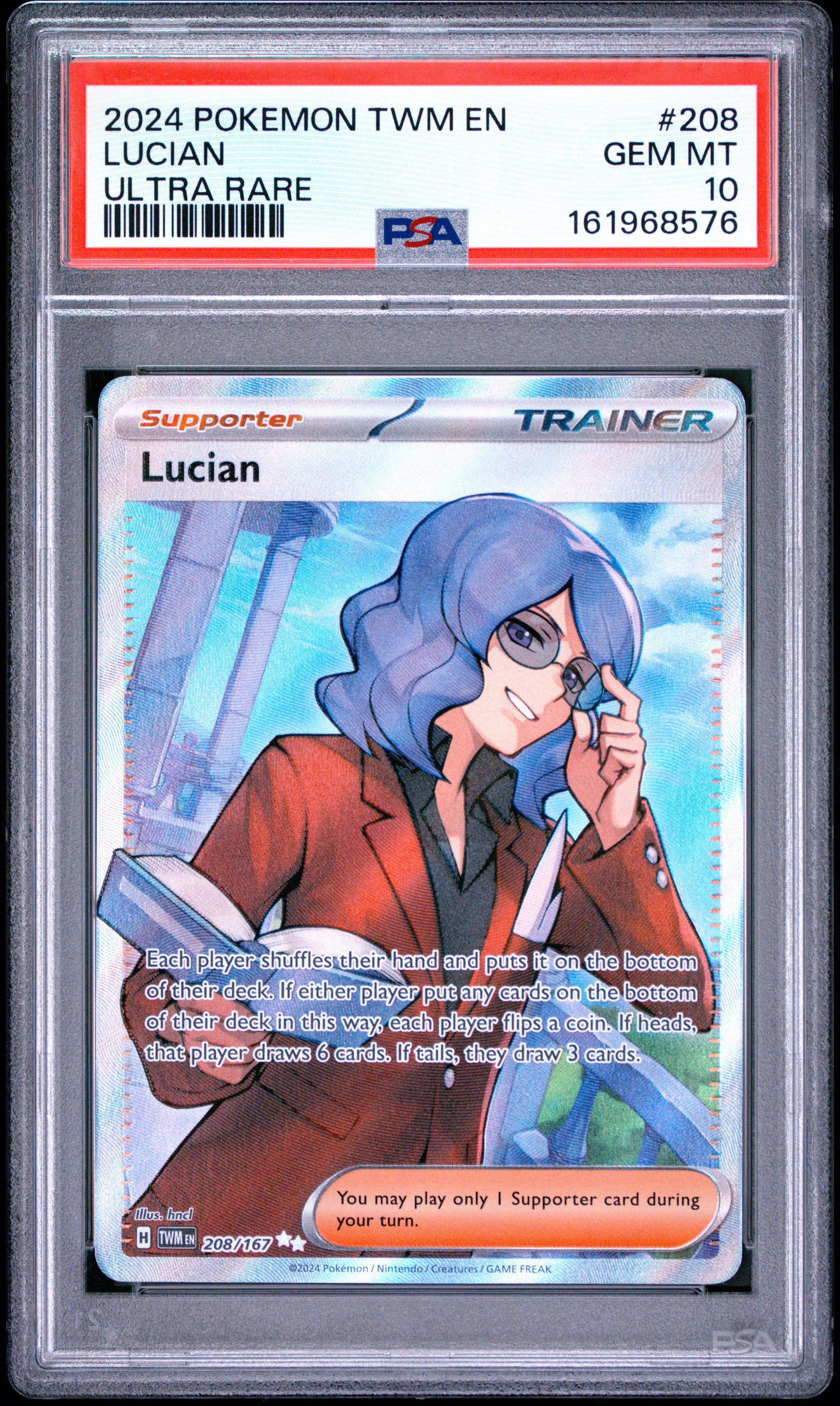 lucian pokemon card  208/167  Twilight Masquerade  Full Art Suppoter  Secret Rare Juguetes y juegos Lucian Pokemon Card