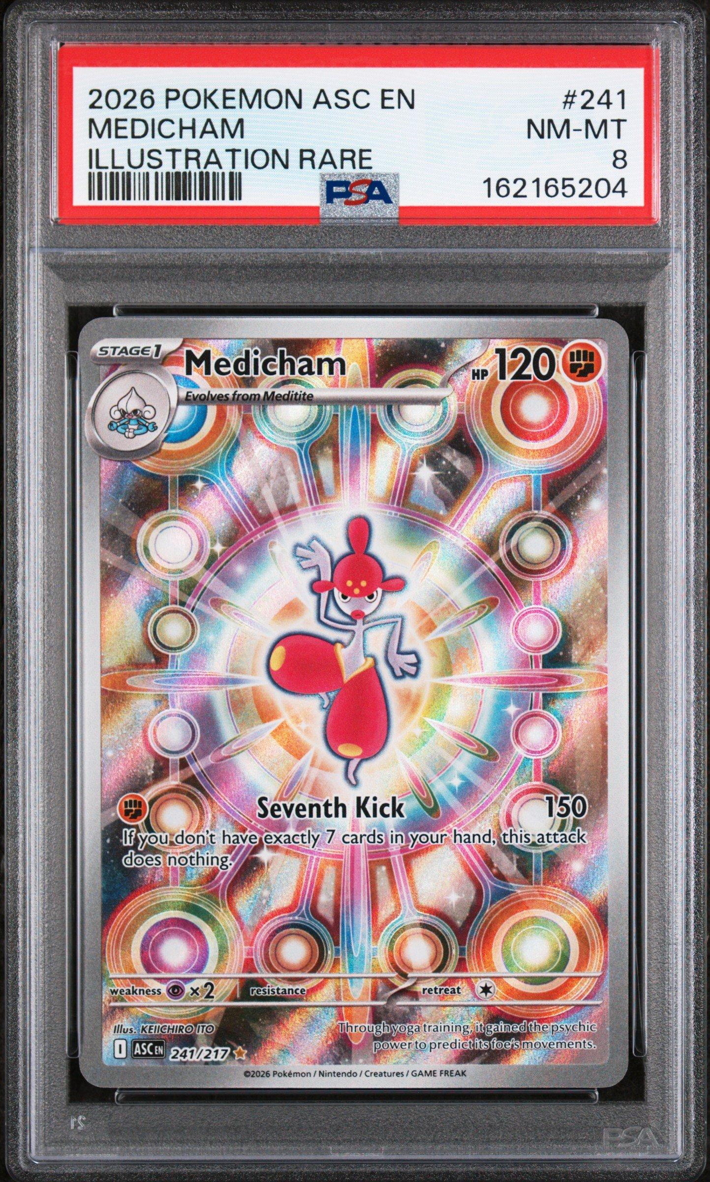 2026 Pokemon Asc En-Ascended Heroes 241 Medicham Illustration Rare PSA 8