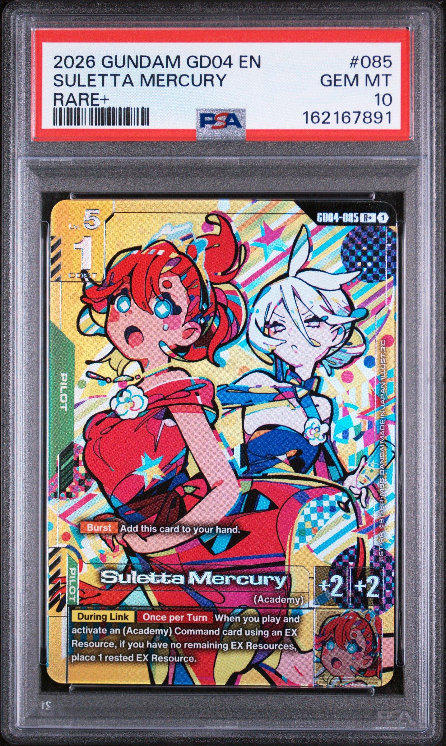 2026 Gundam Gd04-phantom Aria 085 Suletta Mercury Rare+ PSA 10