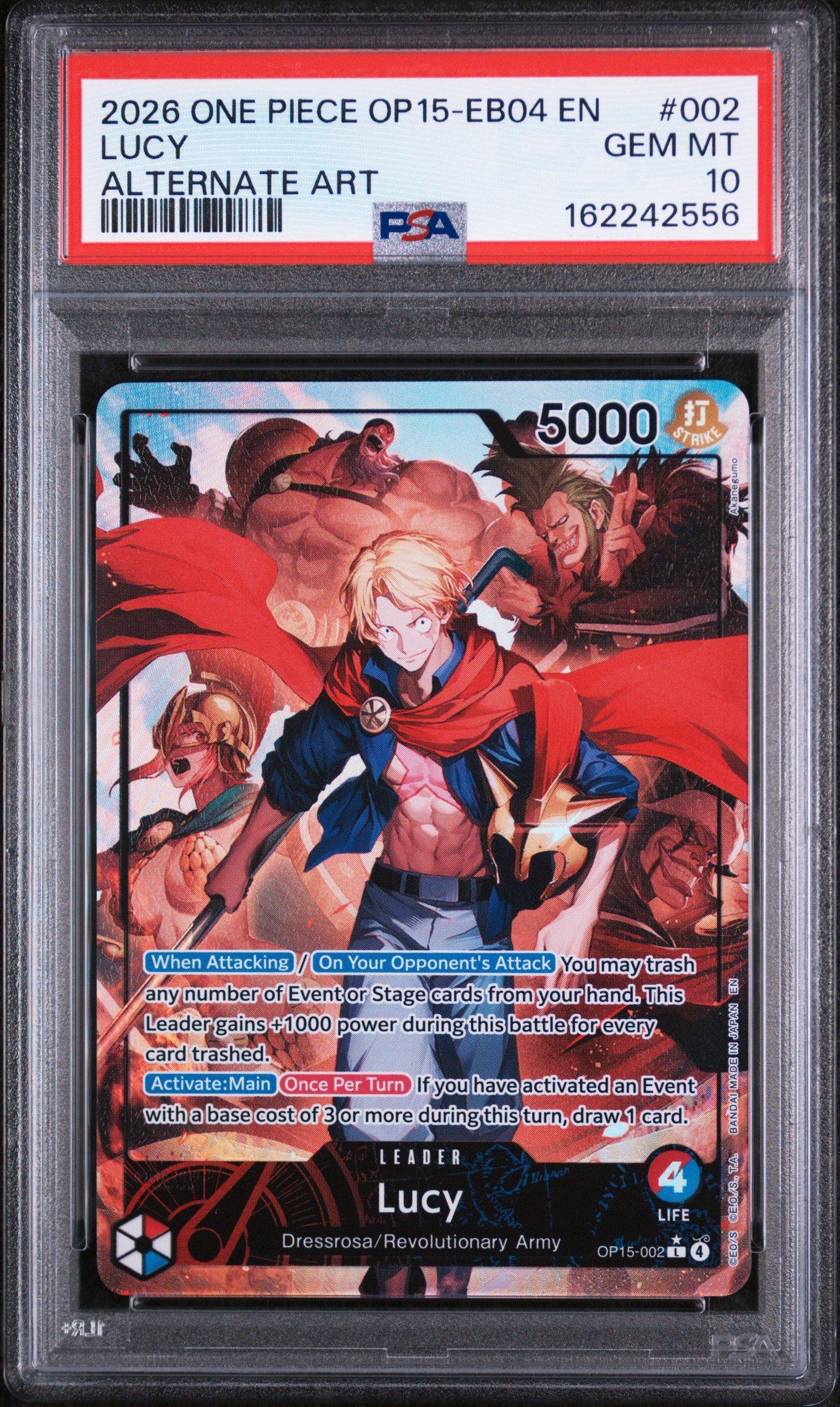 CGC10 PRISTINE金PSA10以上　ルーシー　OP15-002 2026 One Piece Op15-eb04-adventure On Kami's Island 002 Lucy