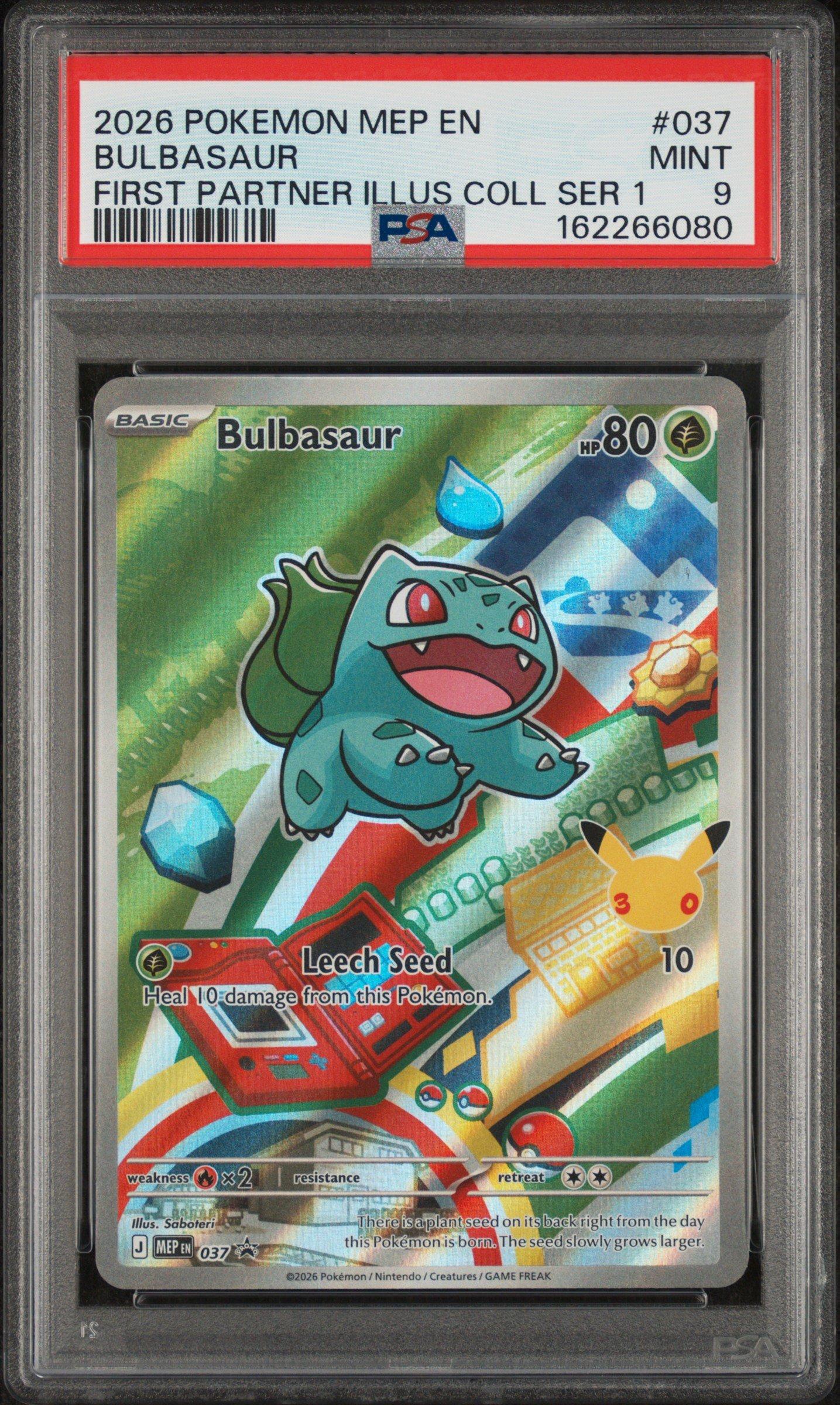 2026 Pokemon Mep En-me Black Star Promo 037 Bulbasaur First