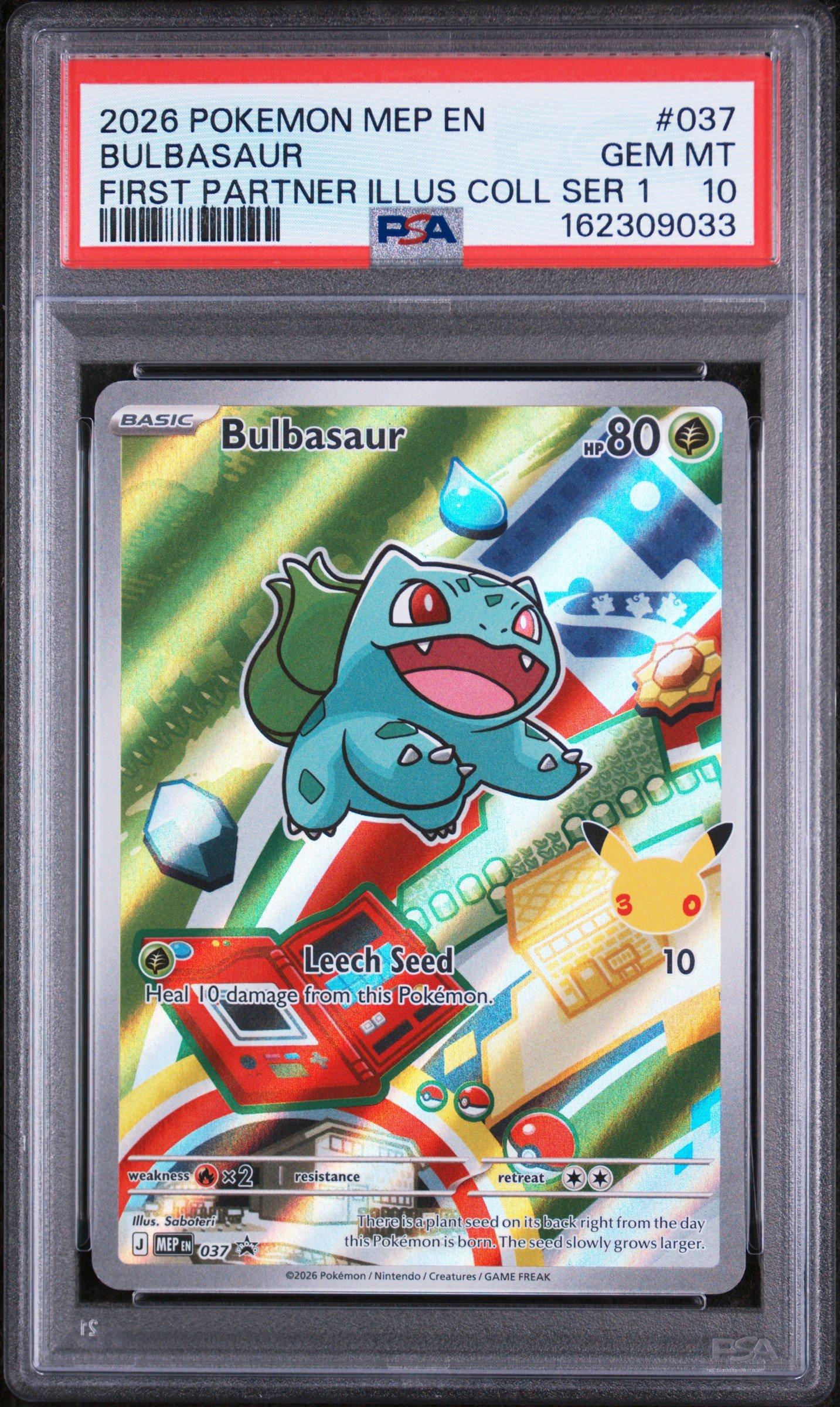 2026 Pokemon Mep En-me Black Star Promo 037 Bulbasaur First
