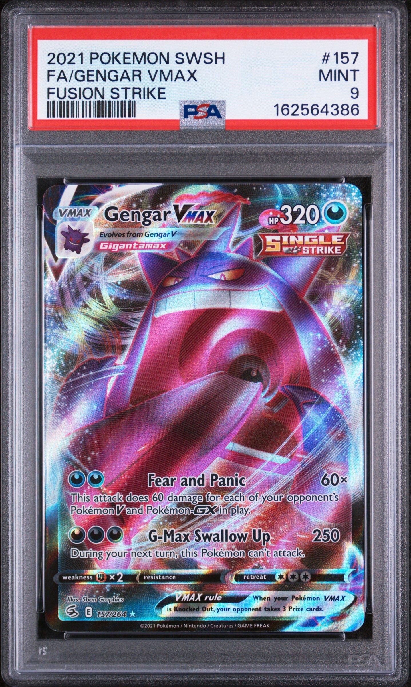 2021 Pokemon Sword & Shield Fusion Strike 157 Full Art/gengar Vmax