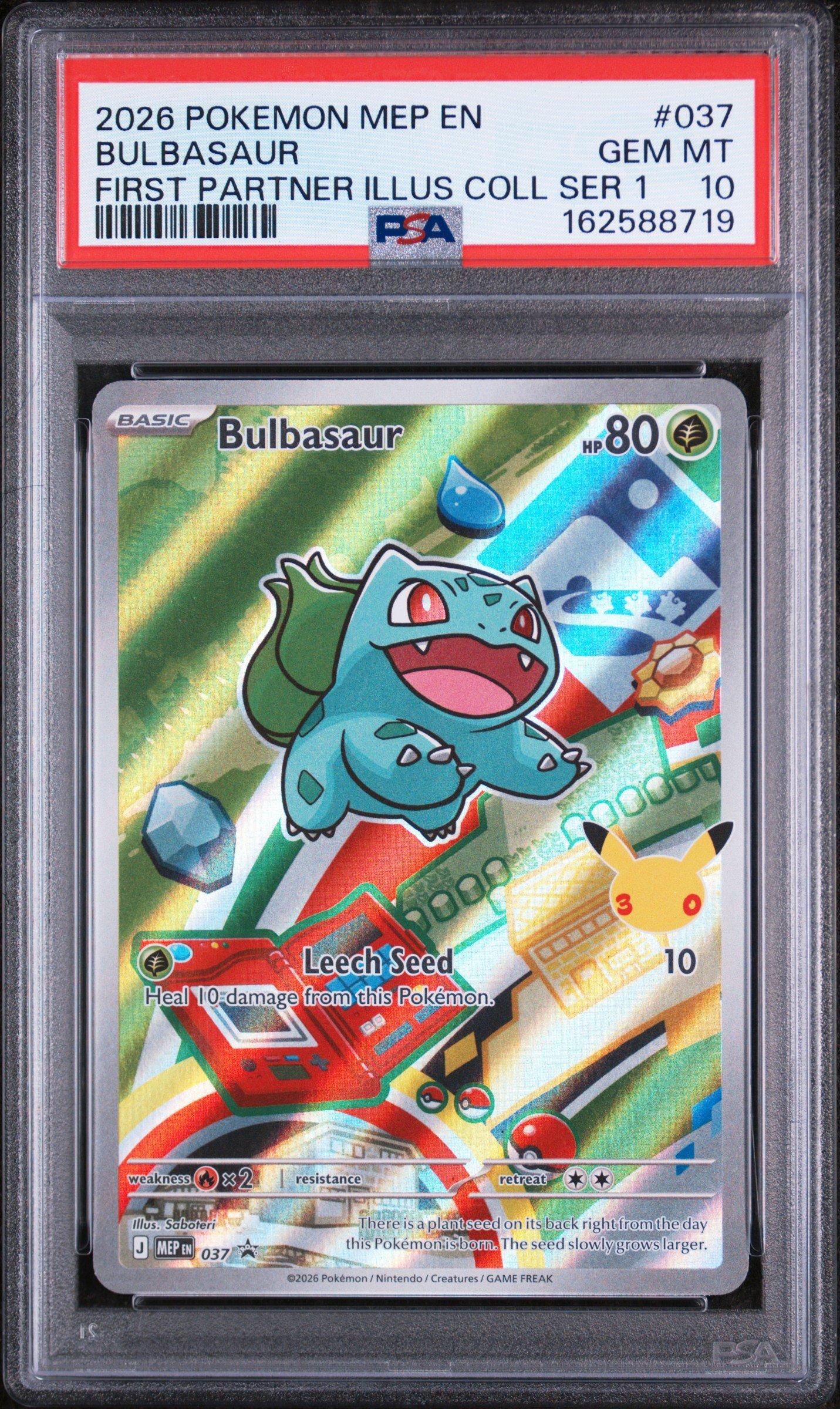 2026 Pokemon Mep En-me Black Star Promo 037 Bulbasaur First