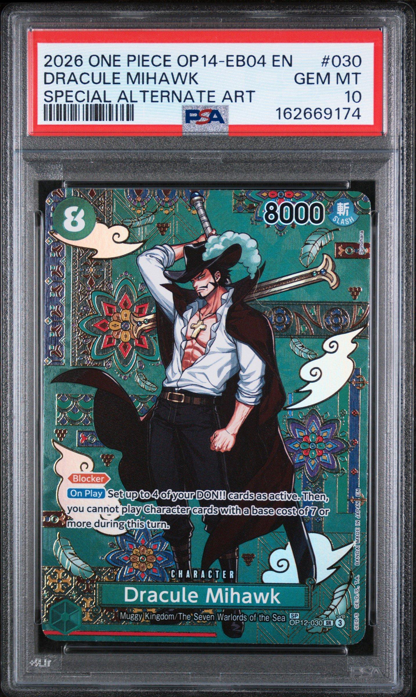 2026 One Piece Op14-eb04-the Azure Sea's Seven 030 Dracule Mihawk