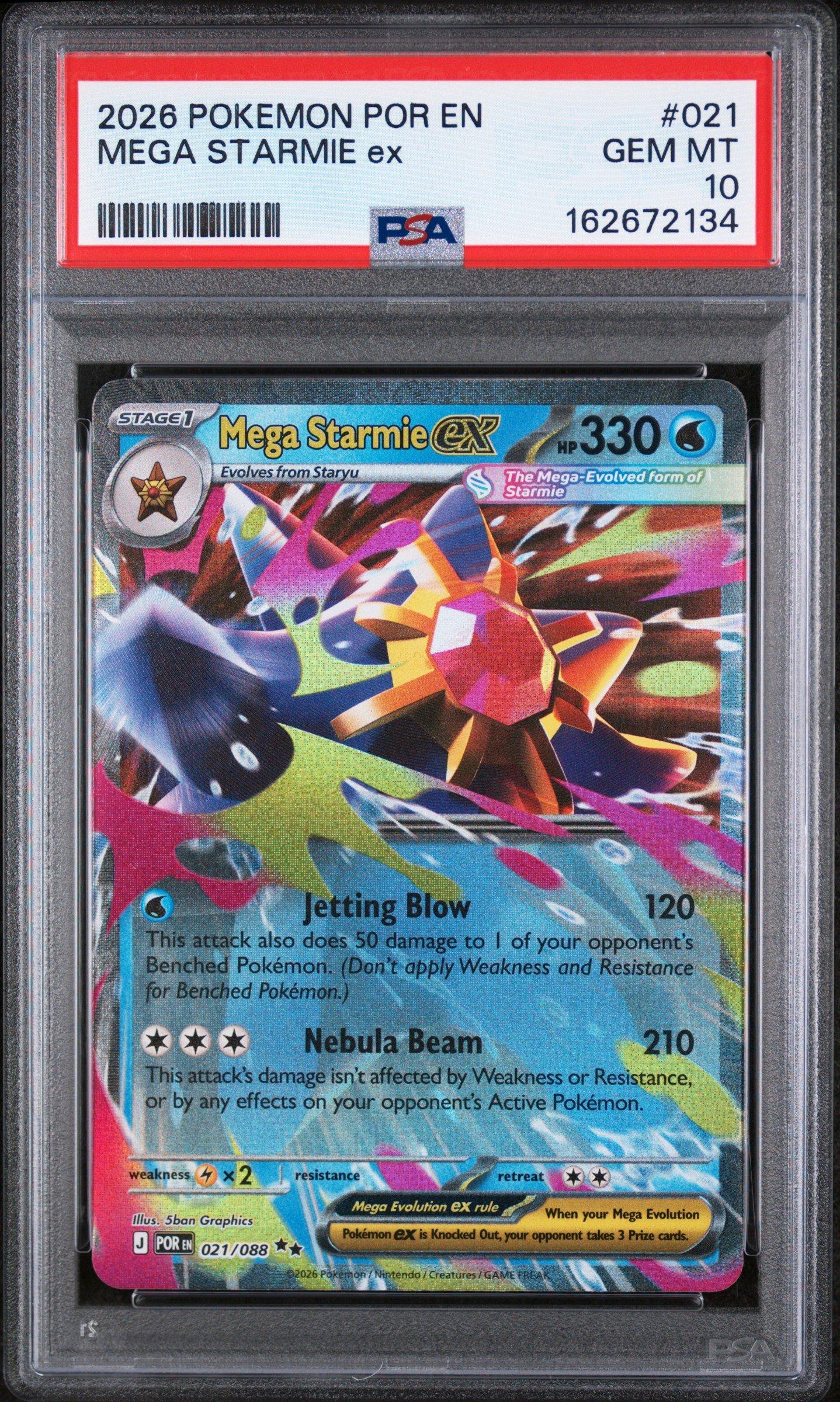 2026 Pokemon Por En-perfect Order 021 Mega Starmie Ex PSA 10