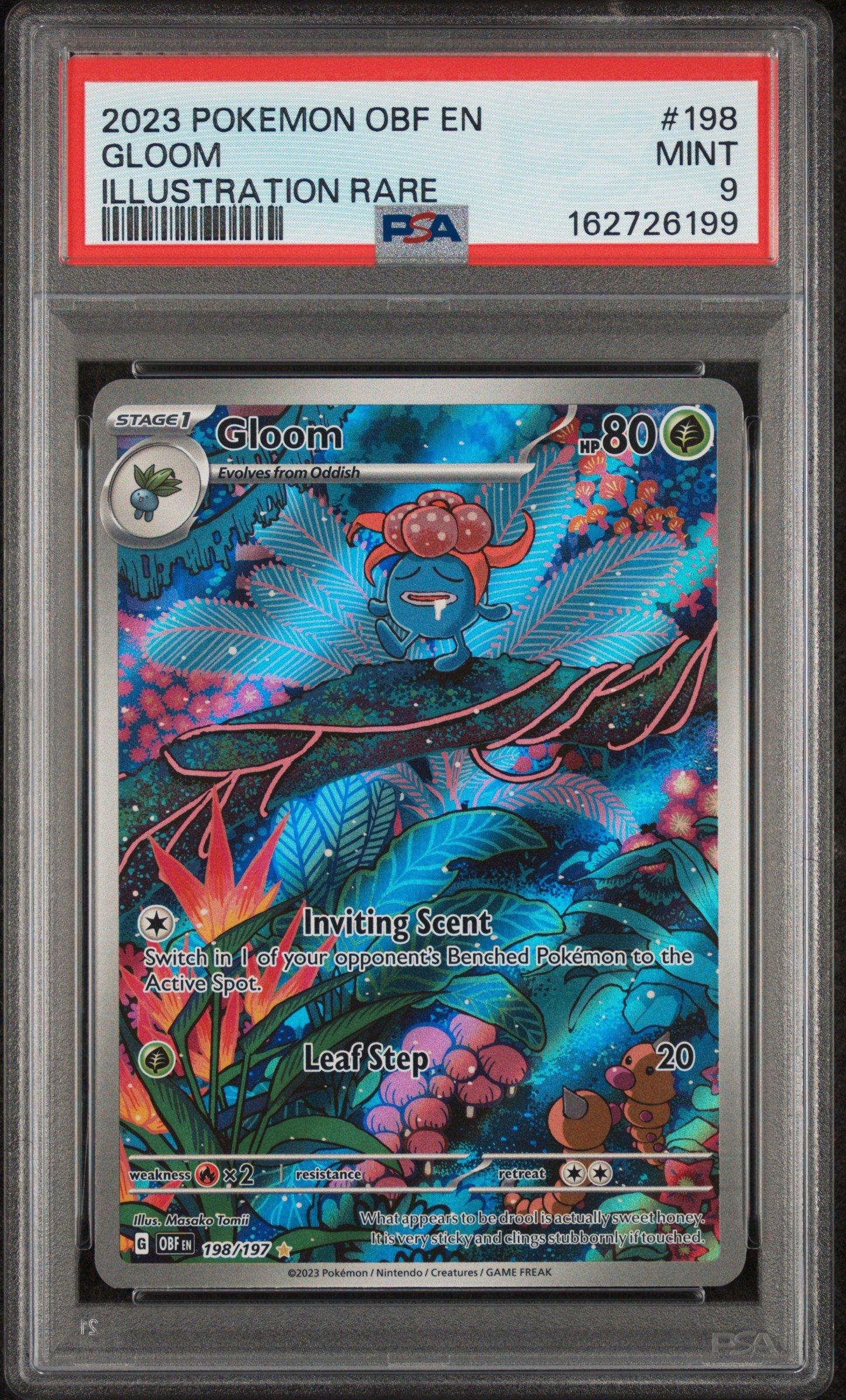 2023 Pokemon Obsidian Flames 198 Gloom Illustration Rare PSA 9