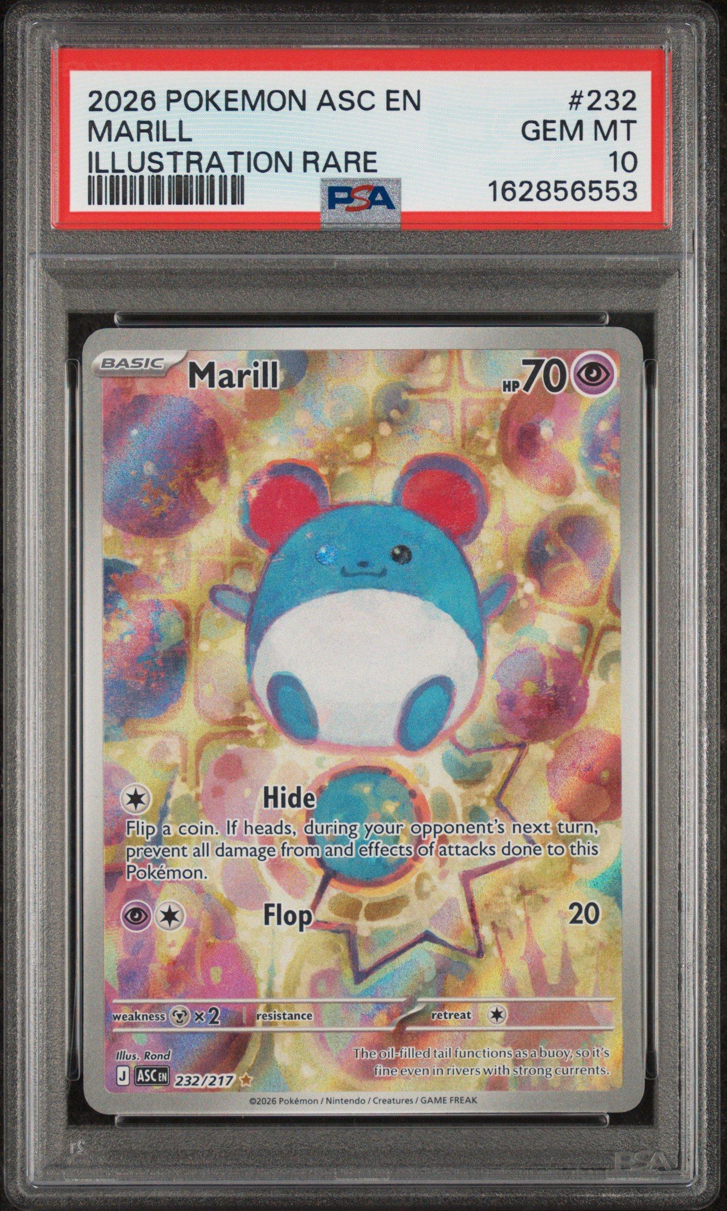 マリルeカードpsa10 2026 Pokemon Asc En-ascended Heroes 232 Marill Illustration Rare