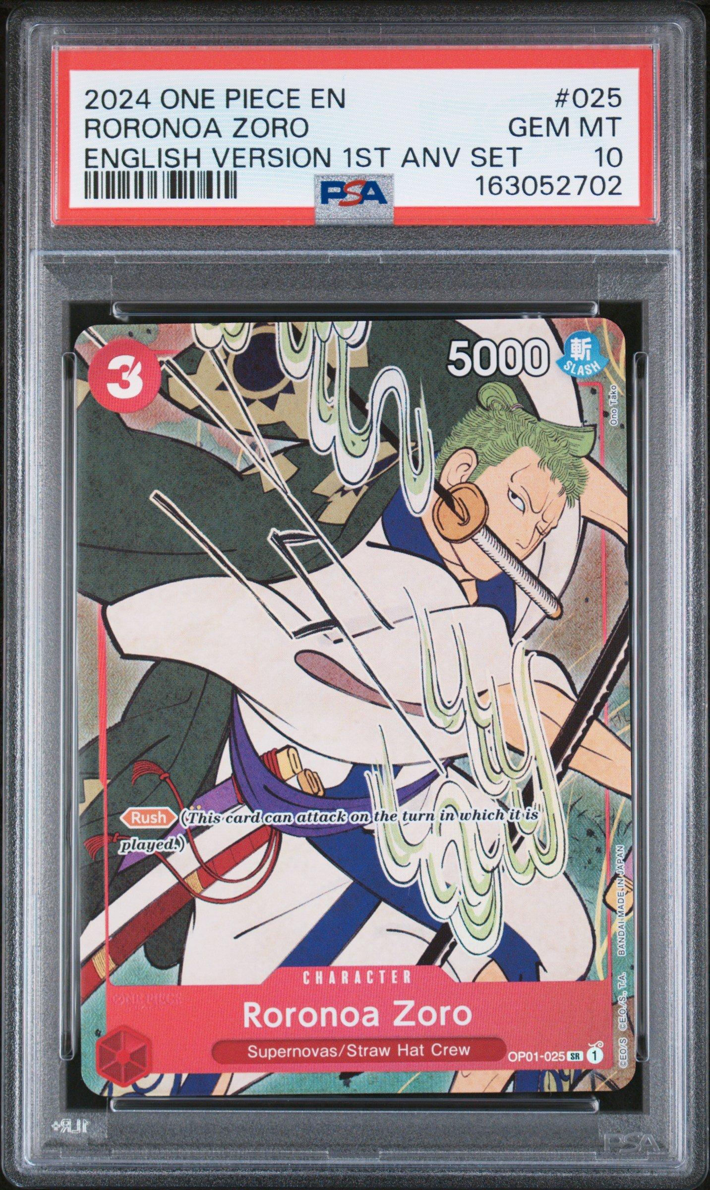 【CGC10 psa10相当】25周年 ゾロ　OP01-001 2024 One Piece English Version 1st Anniversary Set 025 Roronoa
